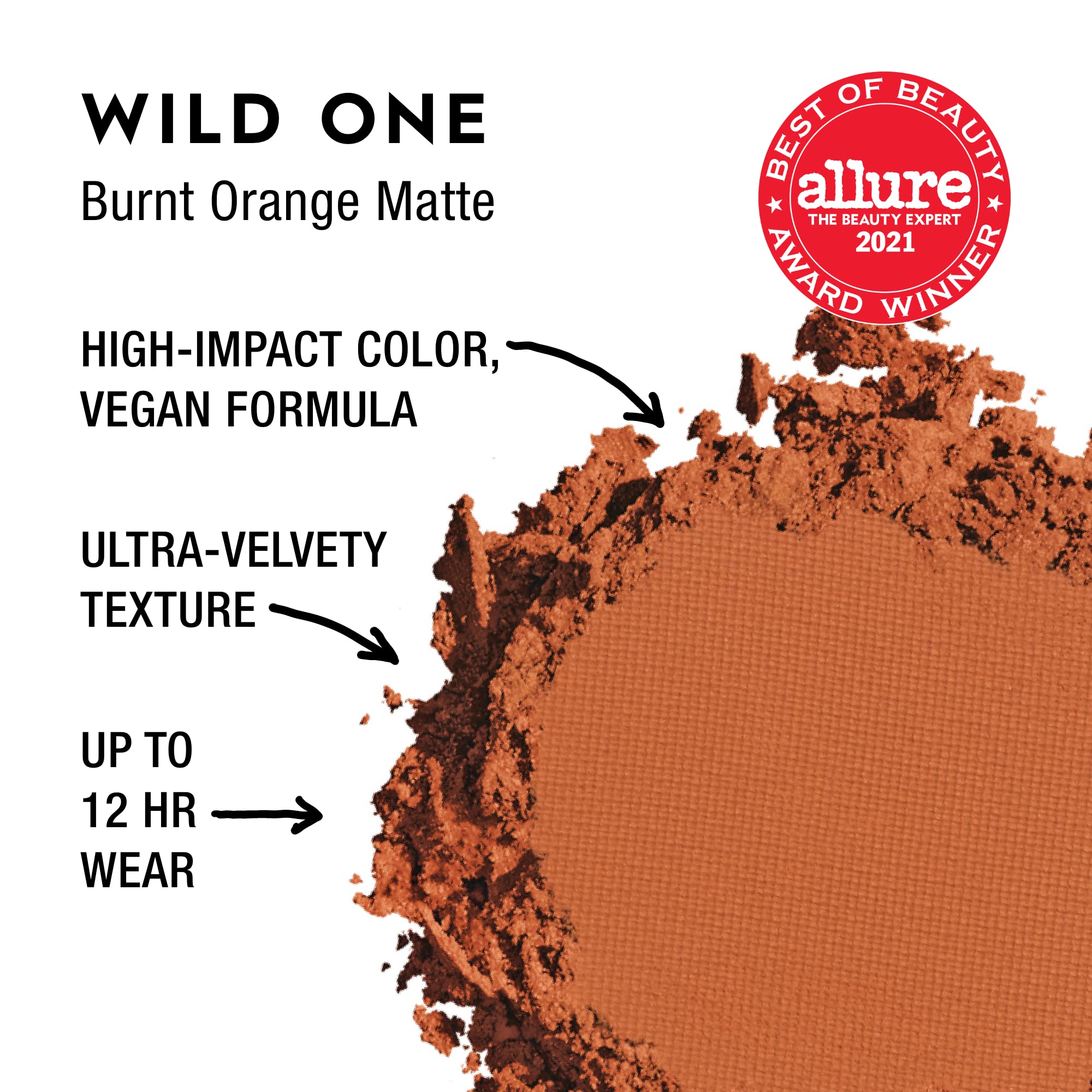 Urban Decay 24/7 Longwear Eyeshadow Single (Wild One - Burnt Orange Matte), High-Pigment Eye Shadow Compact, Smooth & Blendable