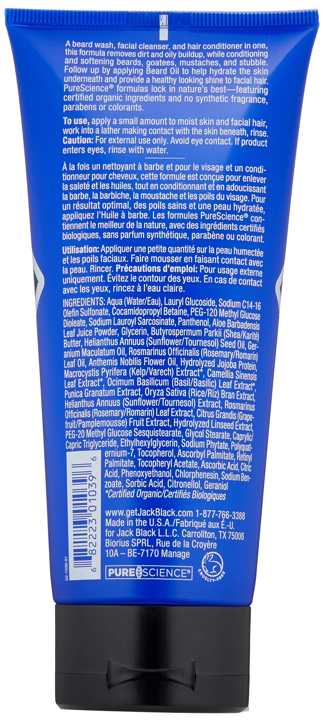 Jack Black - Beard Wash, 6 Fl Oz - Purescience Formula, Aloe & Panthenol, Multifunctional Beard Treatment, Softens Facial Hair,