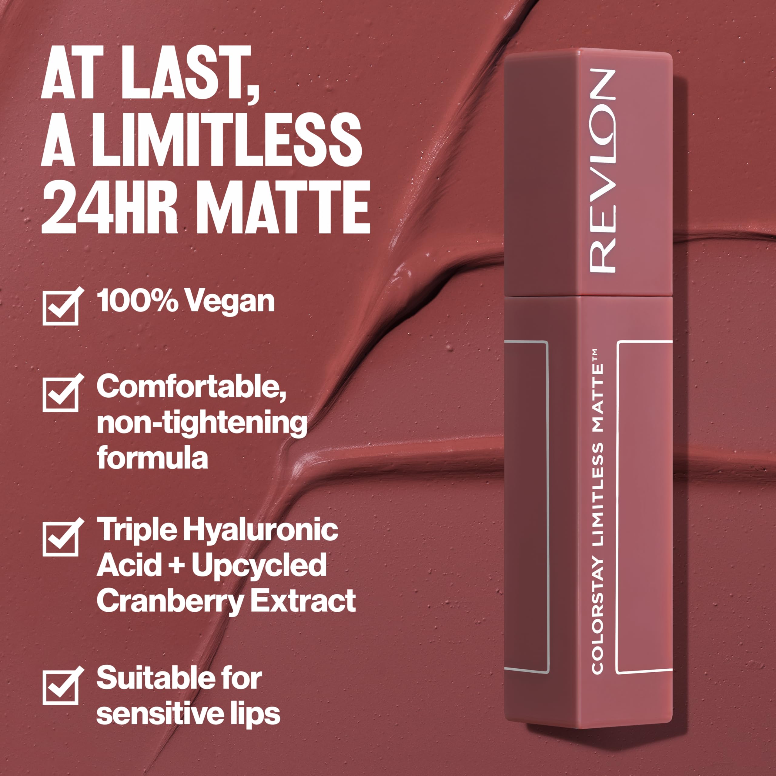 Revlon Lipstick, Colorstay Limitless Matte Liquid Lipstick, Vegan Formula, No-Budge Matte, Longwear Lipstick, Long Lasting, Ligh