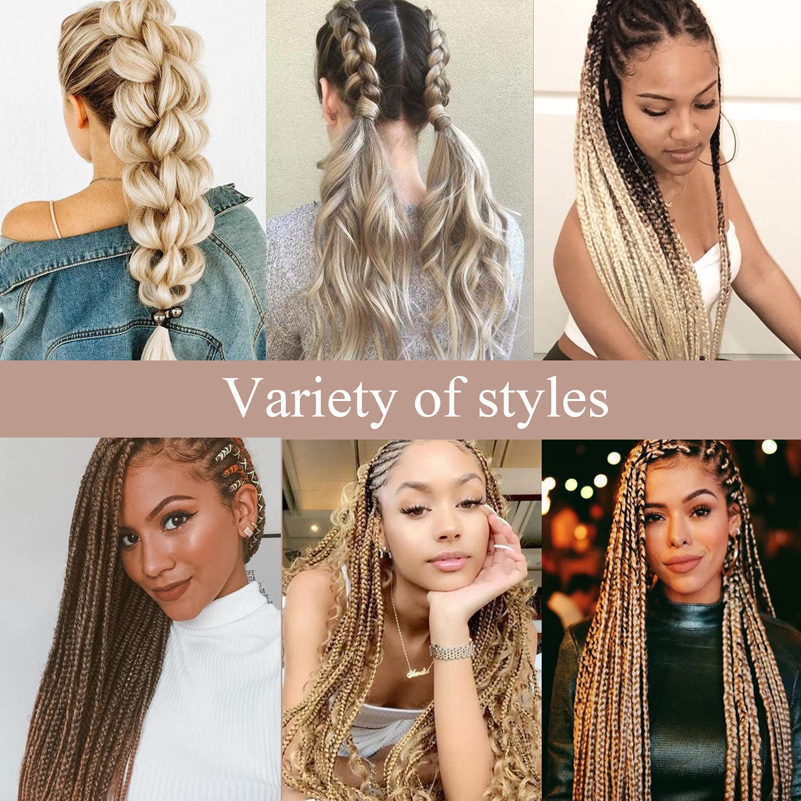 Pre-Stretched Braiding Hair Extensions 26 Inch 6 Packs Ombre Braiding Hair Hot Water Setting Professional Soft Yaki Synthetic Cr