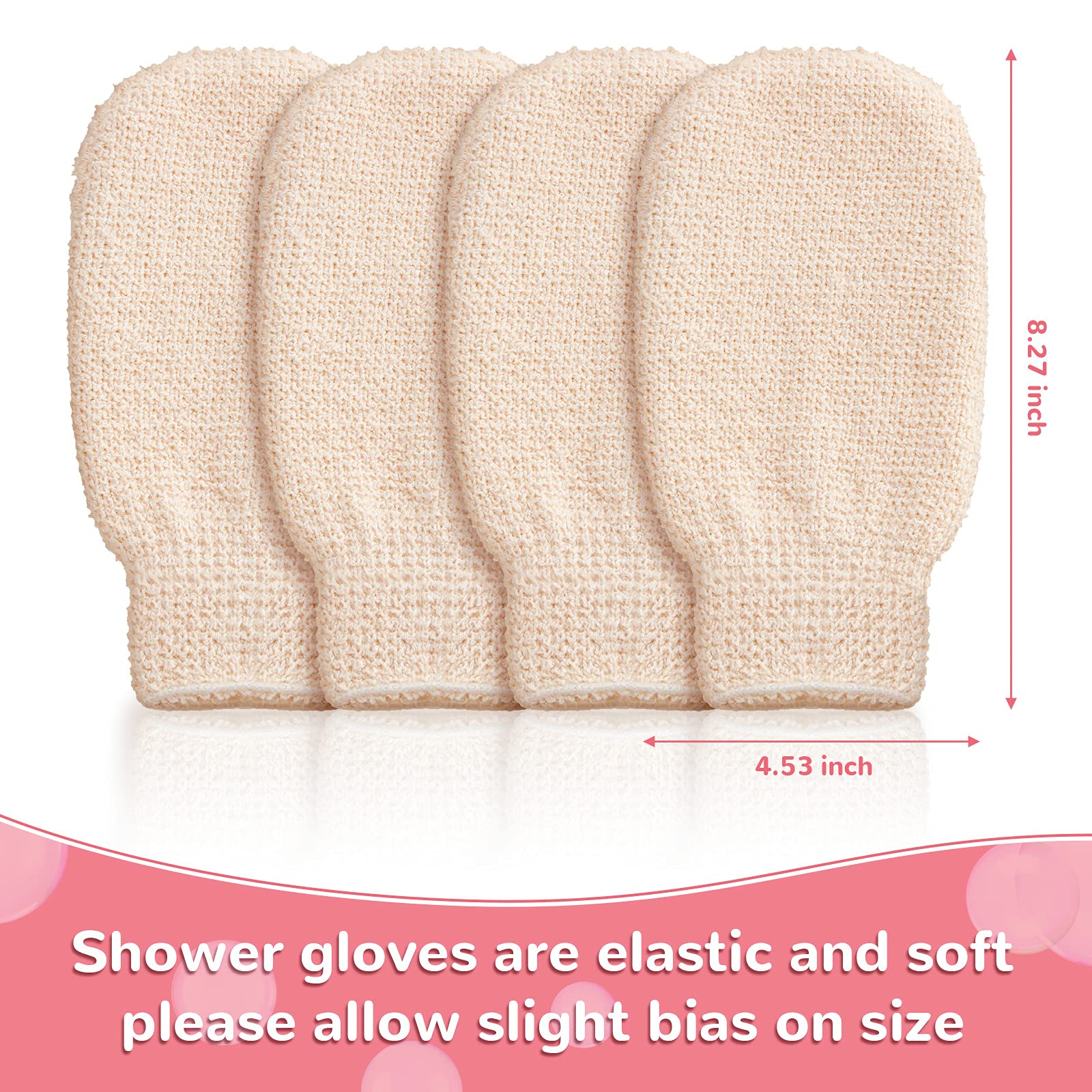 4 Pieces Bath Shower Mitt Exfoliating Mitt Scrubbing Glove Deep Exfoliating Bath Glove For Exfoliating Scrubber