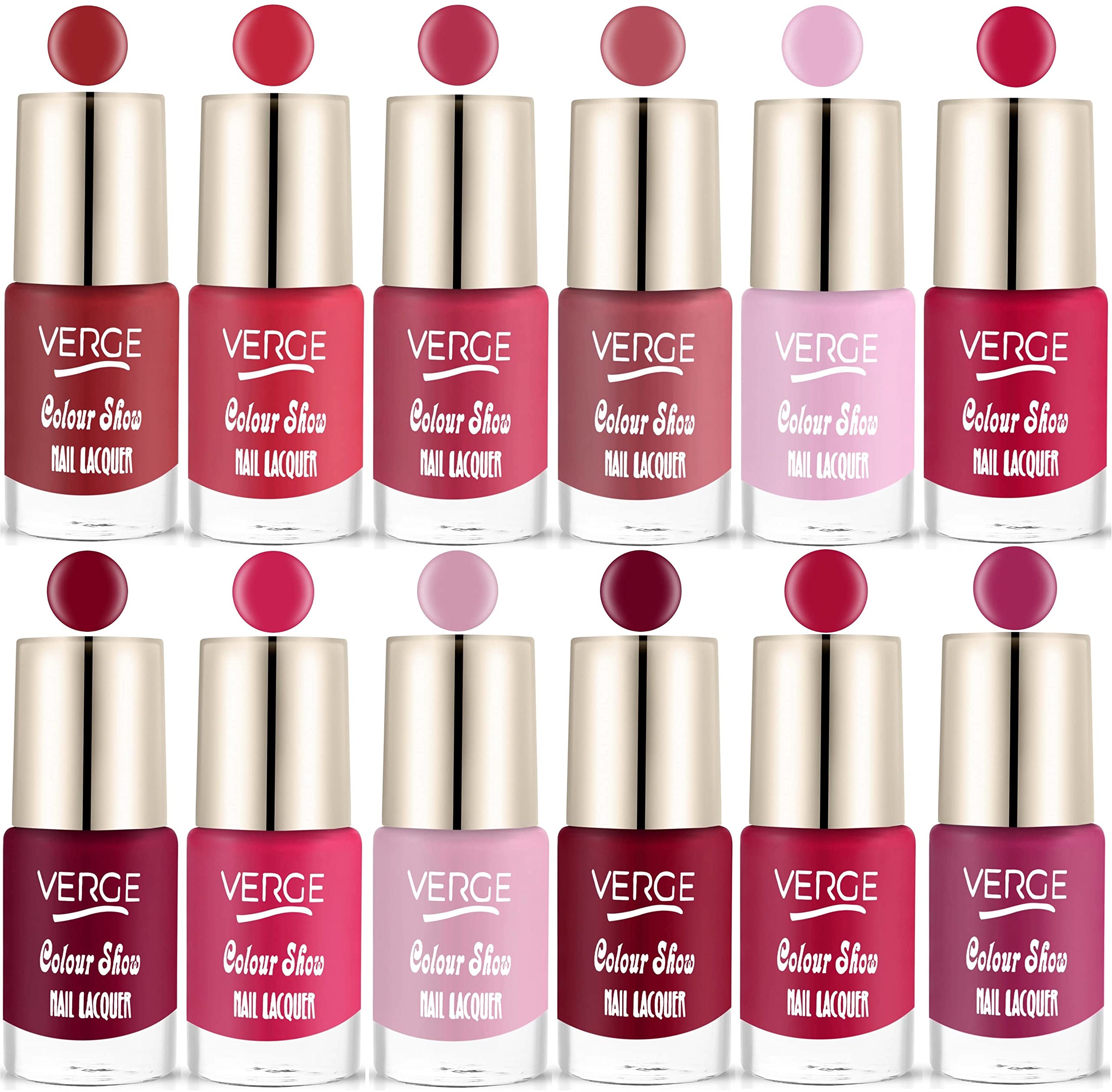 Verge Colour Show Long Wear Nail Polish (Paraben Free & Non Toxic) Chip Resistant & Quick Dry (Modern Color Range Combo) (Cs12_0