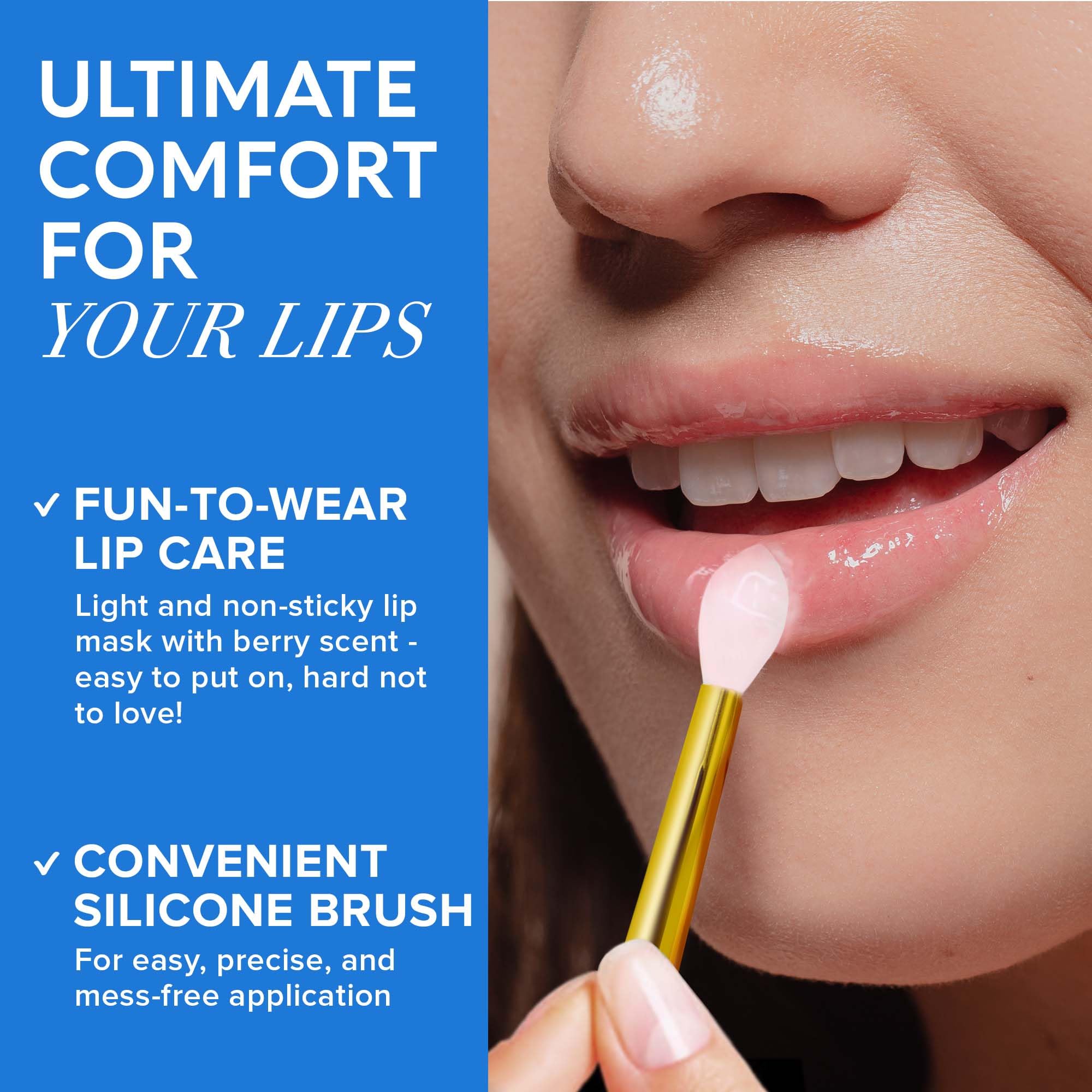 MAREE Lip Mask - Hyaluronic Acid Overnight Butter Balm for Dry Lips - 0.7 Ounce - Strawberry