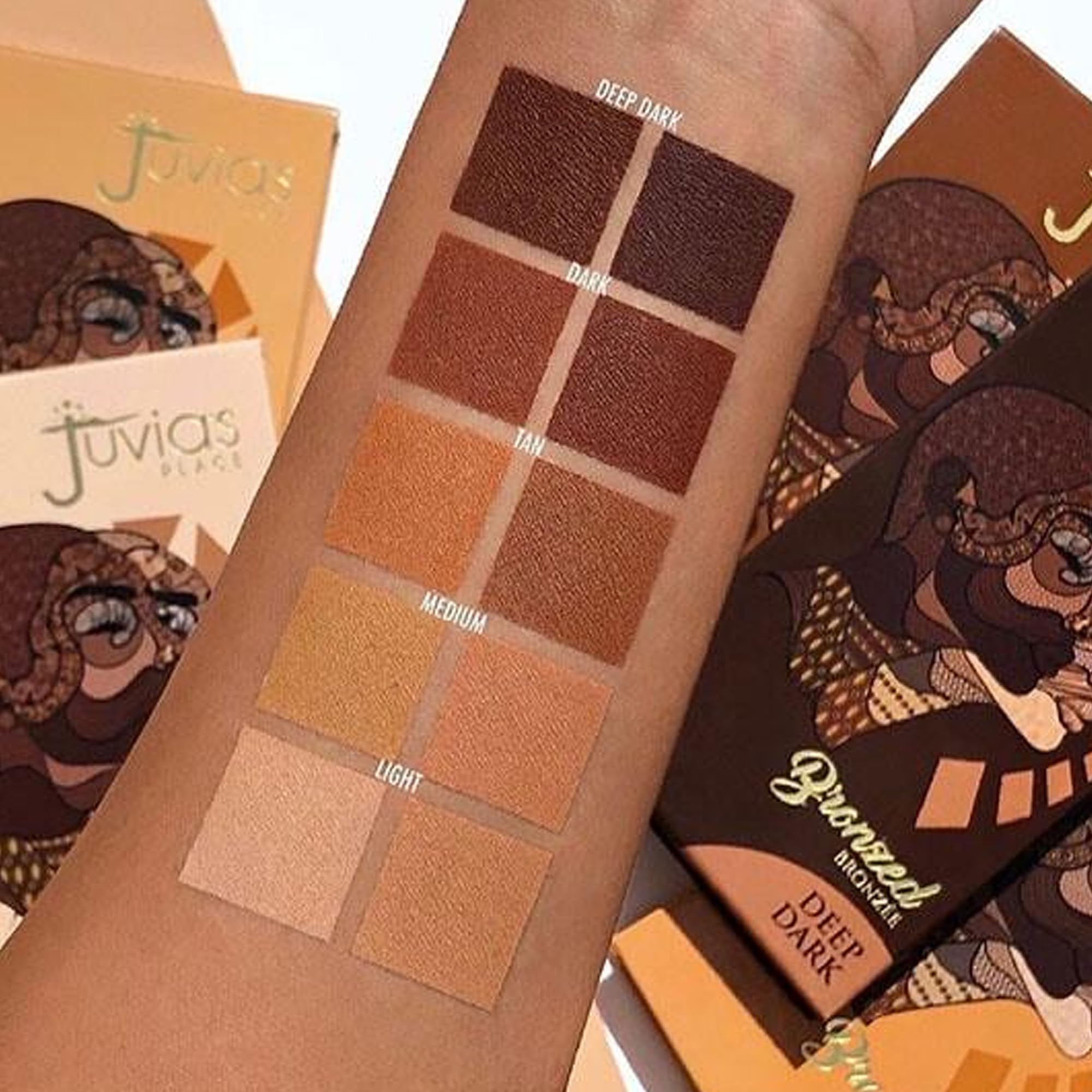 Juvia'S Place Bronzed Duo Bronzer Medium - Soft Matte Bronzer, Contour Powder, Bronzer Pressed Powder, Long-Wearing & Buildable
