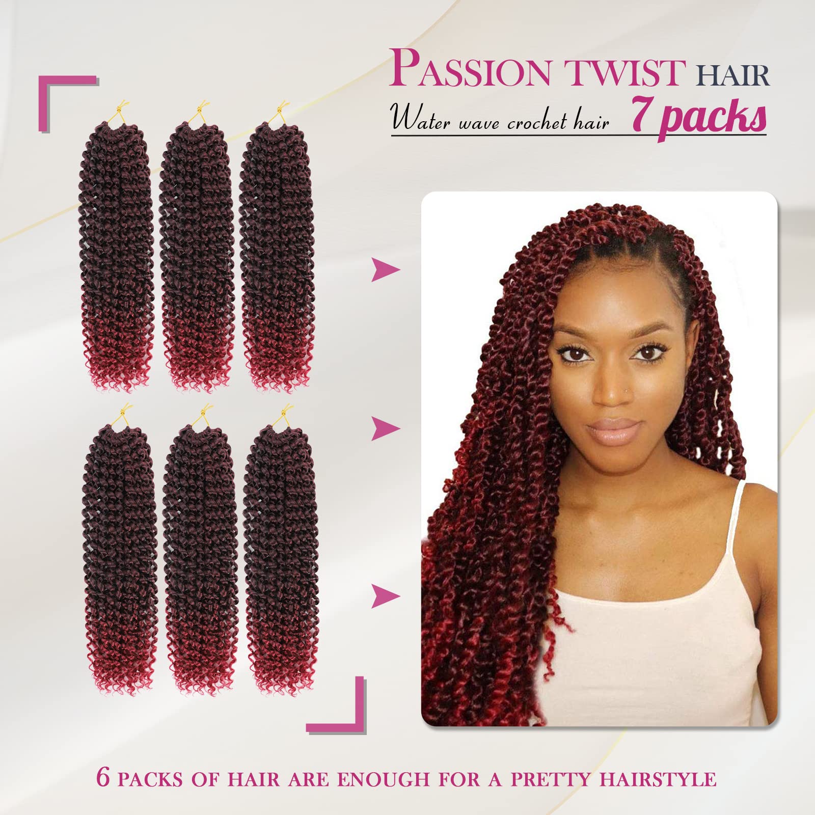 Dansama Passion Twist Hair Water Wave Braiding Hair For Butterfly Style Crochet Braids Bohemian Hair Extensions (18Inch, T1B/Bug