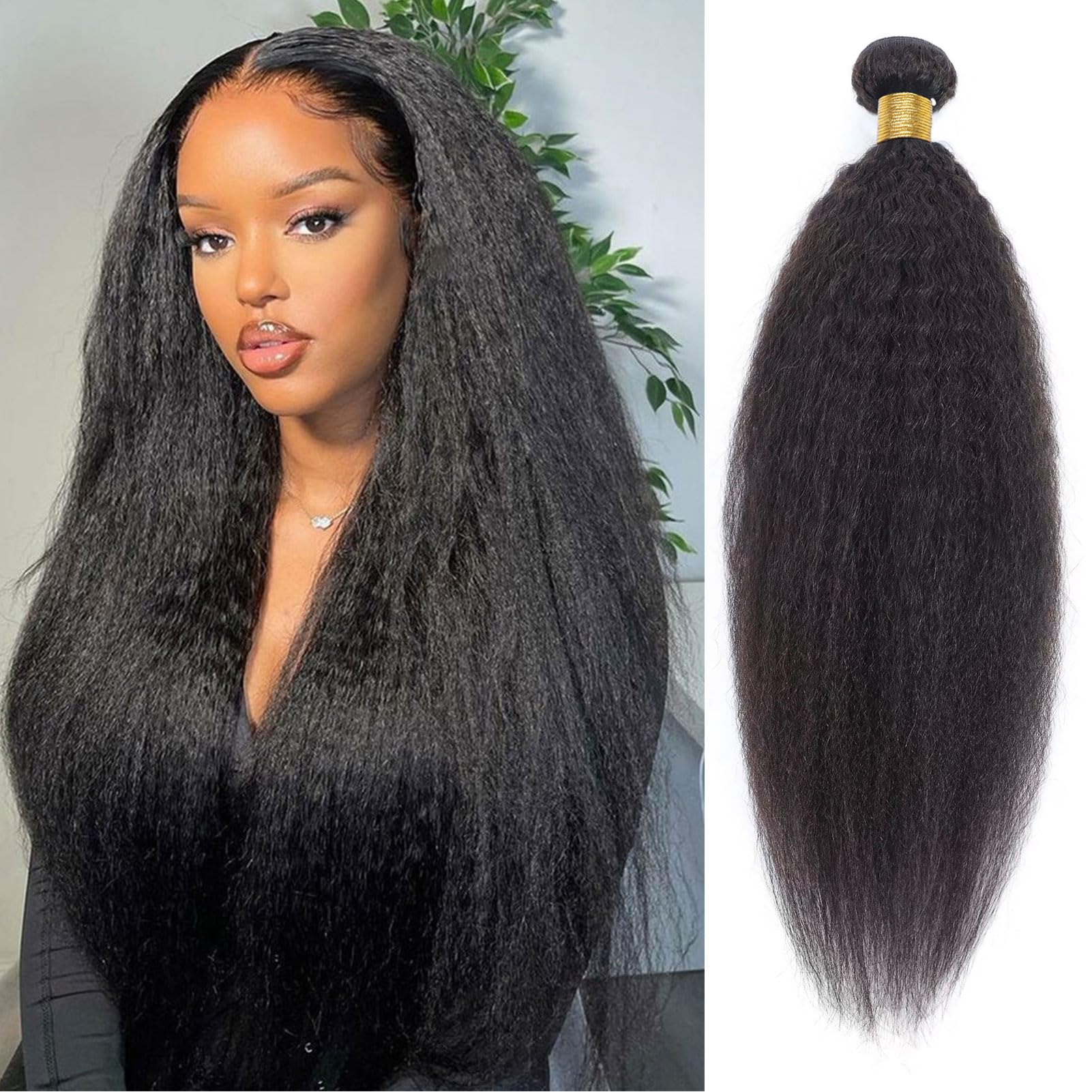 huarisi Kinky Straight Bundles Human Hair 22 Inch 100% Unprocessed 10a Brazilian Yaki Straight Human Hair 1 Bundles Remy Hair Ex