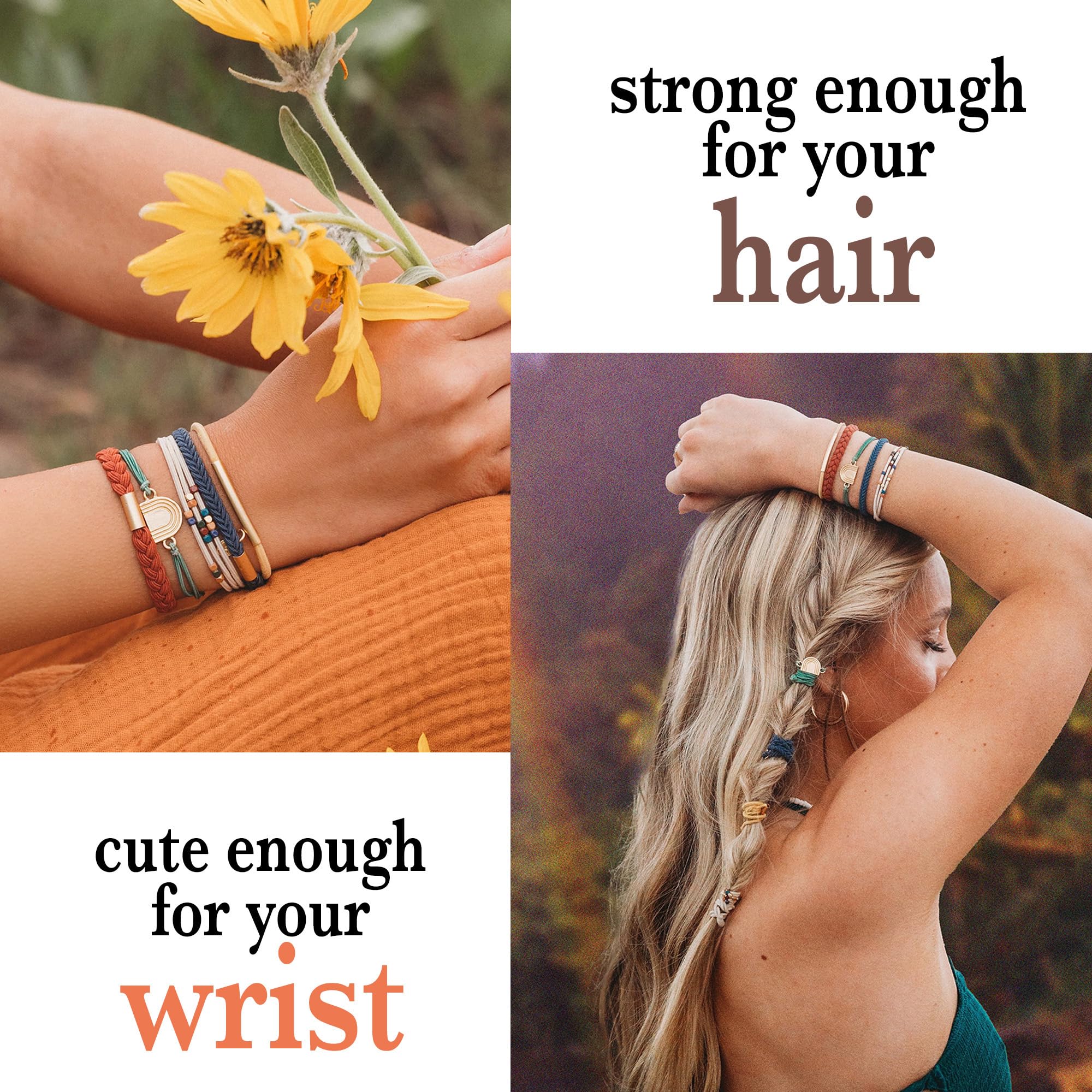 K'lani Imagine Bracelets for Women - Elastic Bracelets and Boho Hair Ties - Cute Hairties for Women and Hair Tie Accessories - S