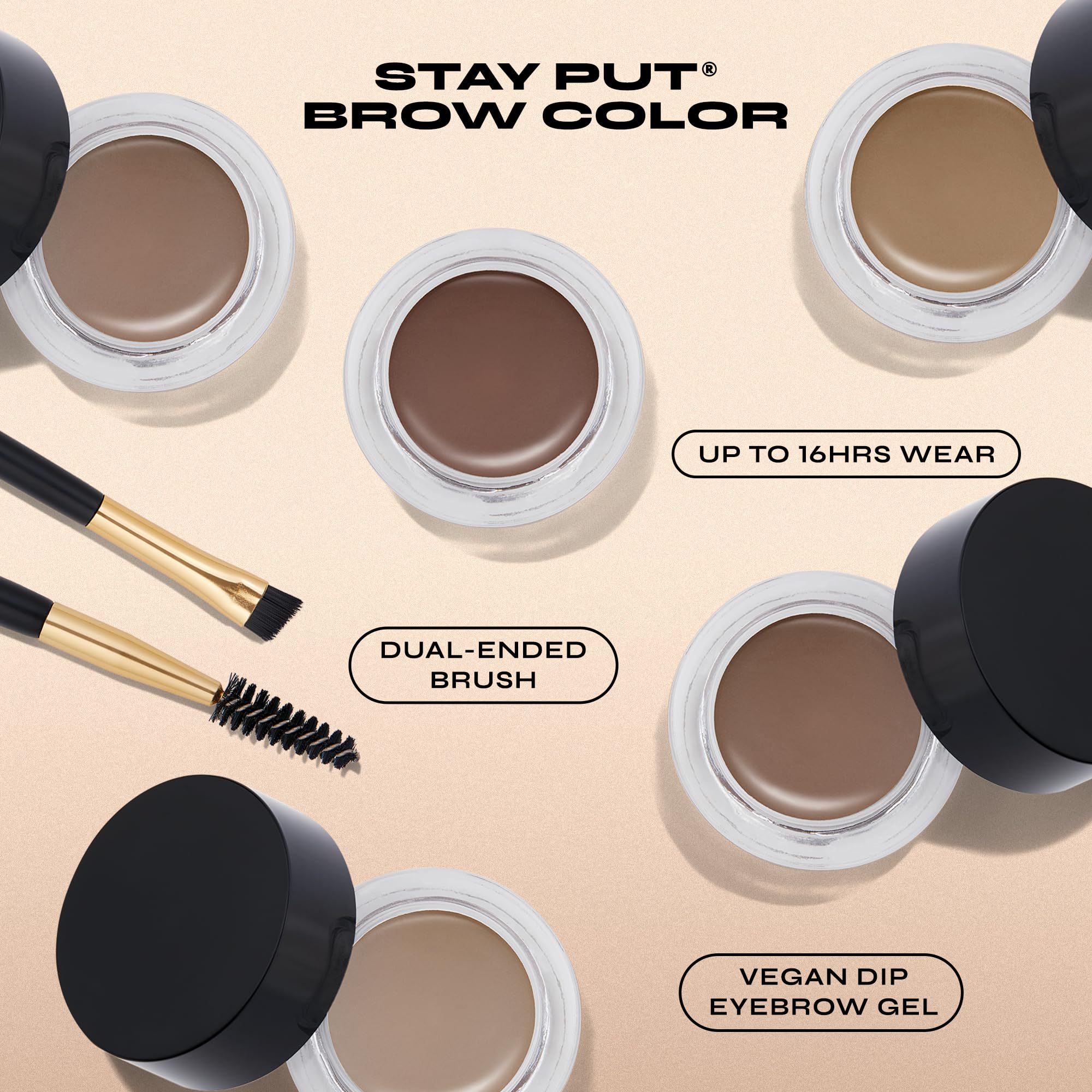 Milani Stay Put Brow Color - Medium Brown (0.09 Ounce) Vegan, Cruelty-Free Eyebrow Color that Fills and Shapes Brows