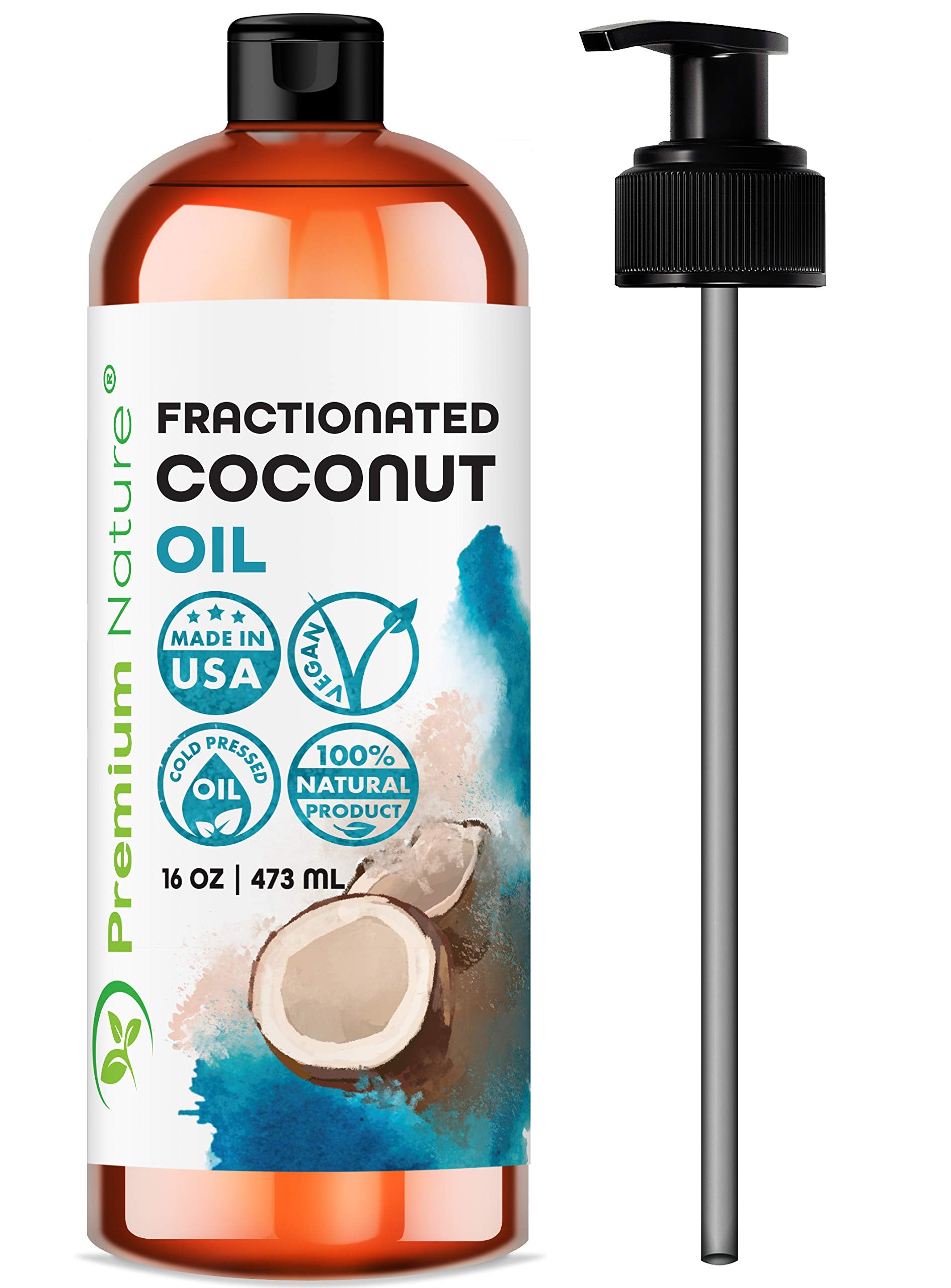 Fractionated Coconut Oil For Skin Moisturizer With Pump Massage Oil Best Carrier Oil For Essential Oils Mixing Body Oil For Dry