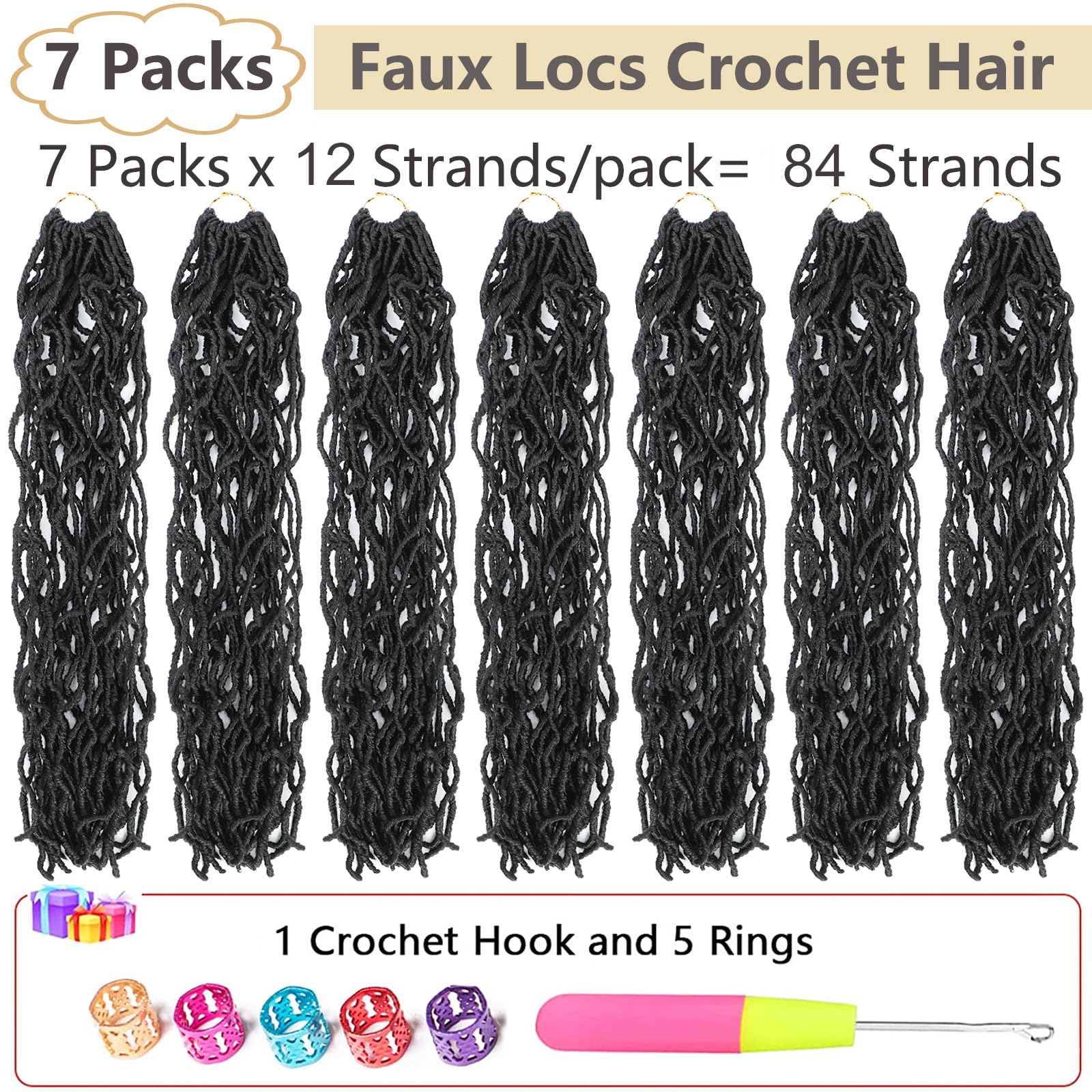 Faux Locs Crochet Hair Brown Soft Locs 30 Inch 7 Packs Long Crochet Locs Crochet Hair For Women Locs Natural Synthetic Pre Loope