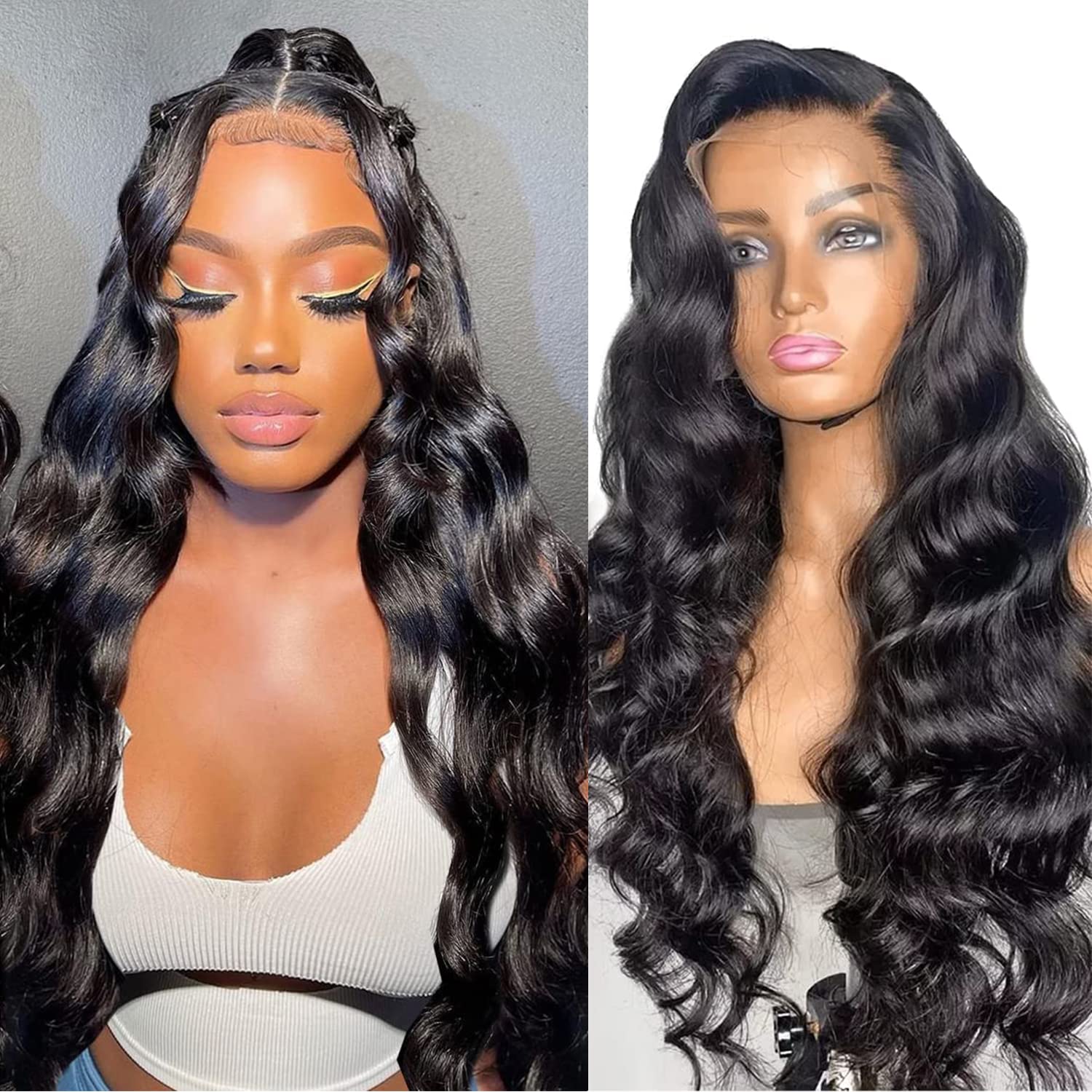Miss GAGA Body Wave Lace Front Wigs Human Hair for Black Women 13x4 Lace Frontal wigs HD Transparent Lace Front Wigs Human Hair