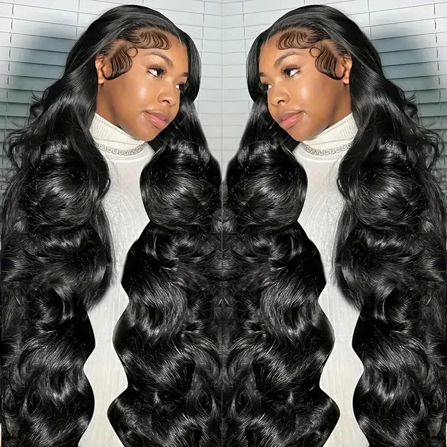 ghotool 200% Density 13x6 Body Wave Lace Front Wigs Human Hair Wigs For Women HD Lace Glueless Wigs Human Hair Pre Plucked With 