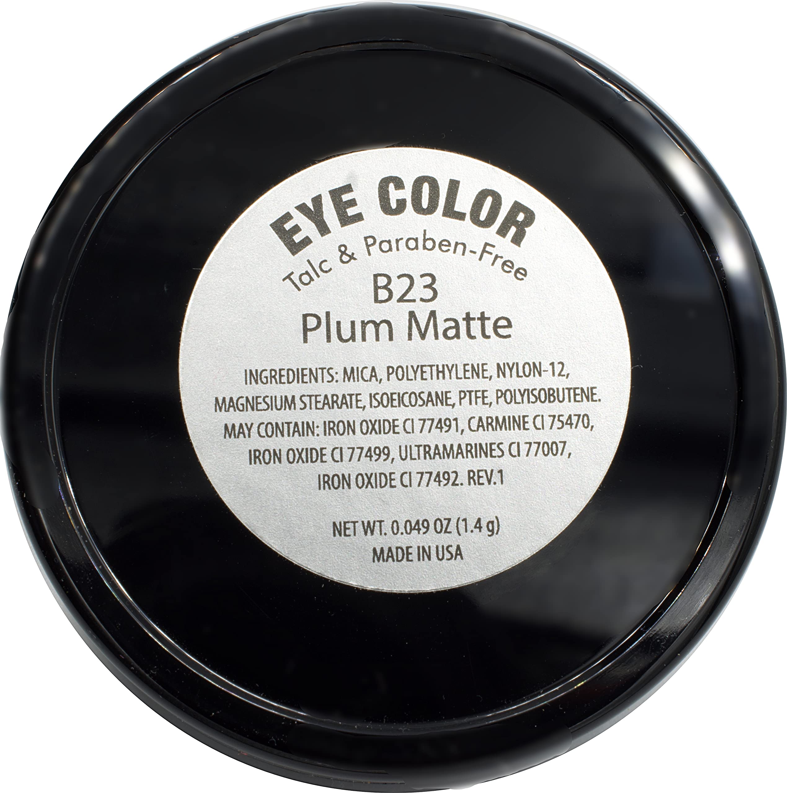 Pure Ziva Warm Plum Matte Dark Mauve Purple Red Pressed Powder Single Vegan Eyeshadow; Talc, Paraben & Cruelty Free
