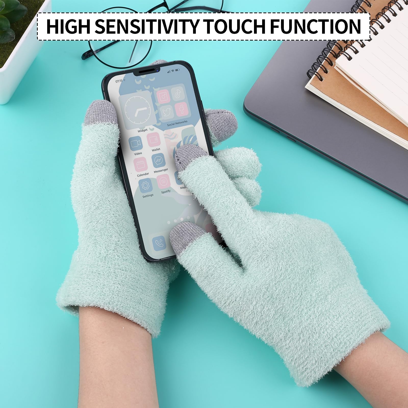SPA Gloves for Dry Hands Overnight Moisturizing Gloves with Good Lining, Touch Screen Moisturizing Gloves for Women & Men Reusab
