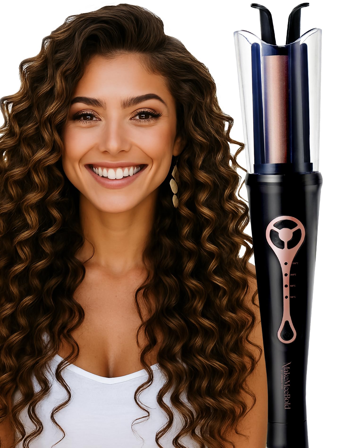 Urban Yog Makemeebold Automatic Hair Curler| Easy Two-Way Curling Iron With 4 Temperature Settings | Gifts For Woman | Anti-Scal