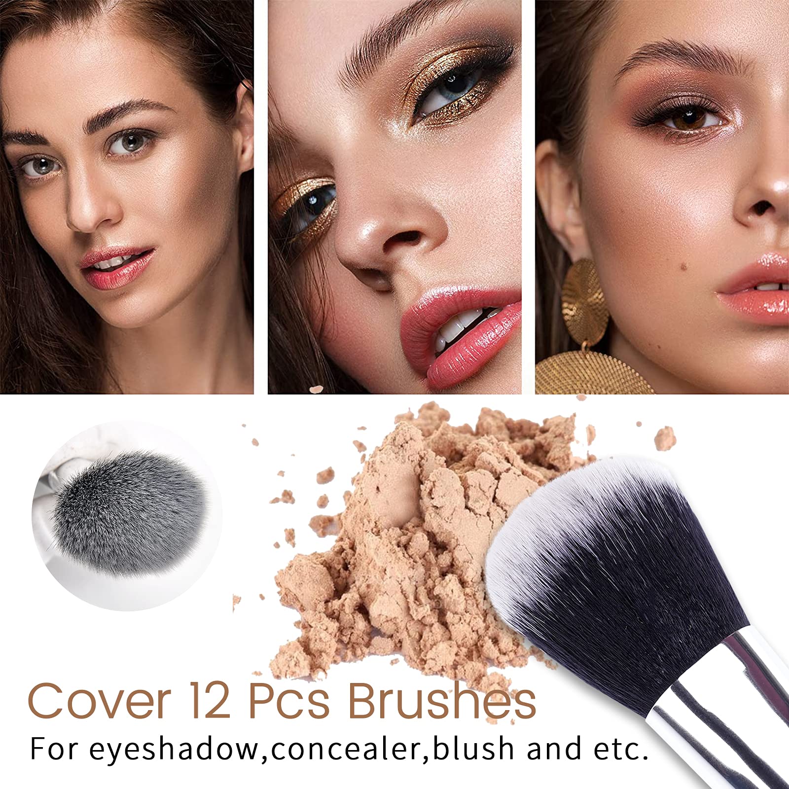 Make up Brushes set 29pcs MSQ Professional Cosmetics Brushes with Adjustable Belt Makeup Bag Foundation Powder Brush Eye Shadows