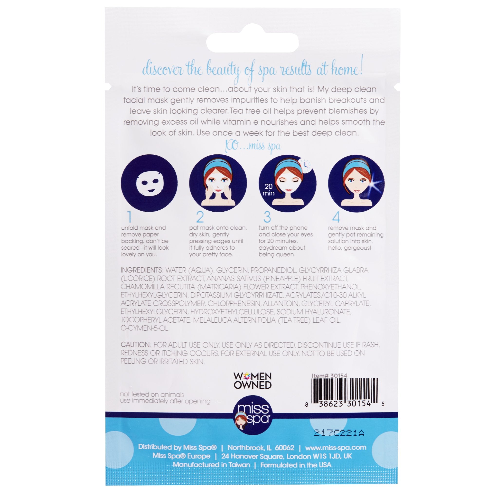Miss Spa Facial Sheet Mask Deep Clean