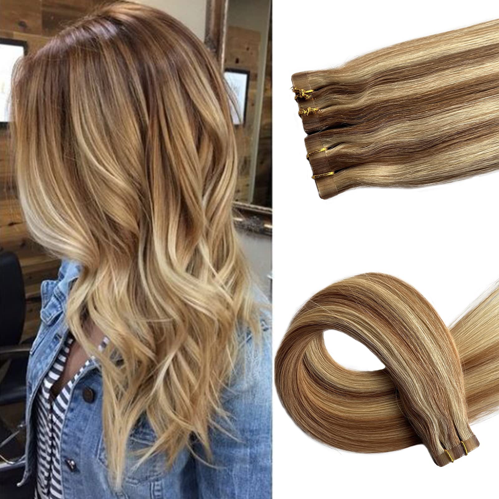 24Inch Pink Tape In Hair Extension Silky Straight Hair Extension For Women 24Inch 70G/Pack Skin Weft Human Hair Tape In Hair Ext