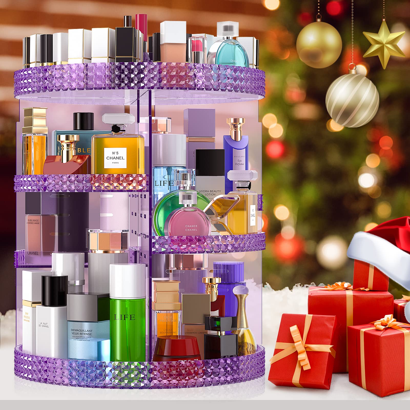 Makeup Organizer 360 Degree Rotating Cosmetic Storage Organizer, Acrylic Make Up Organizer, Large 7 Layers 360 Makeup Organizer,