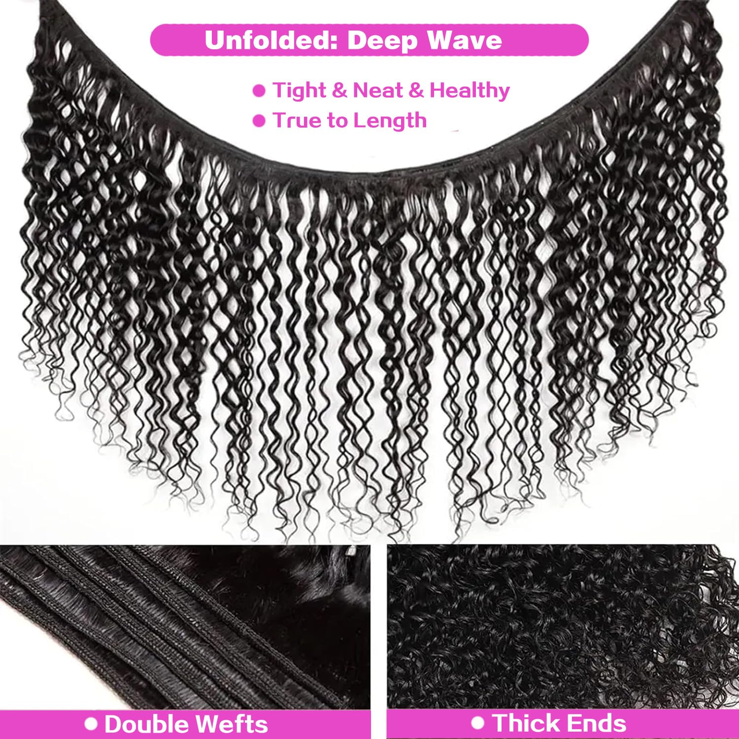 Deep Wave 3 Bundles Human Hair 8 10 12 Inch Bundles Wavy Deep Curly Human Hair Wet And Wavy Bundles Natural Black