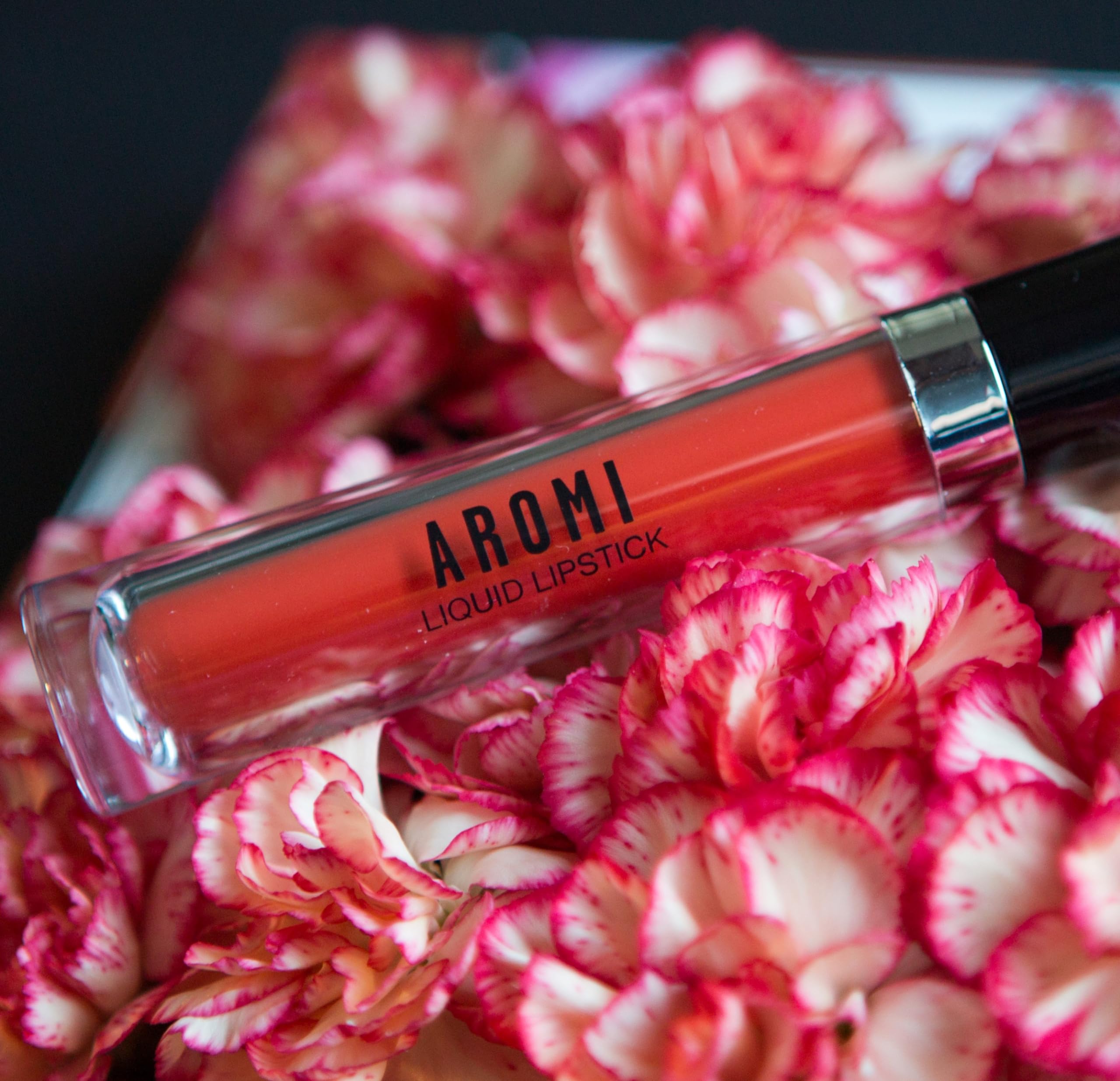 Aromi Orange Liquid Lipstick, Bright Red Tangerine Lip Color With Matte Finish, Long Lasting Lipstick, Vegan, Cruelty-Free, Hand