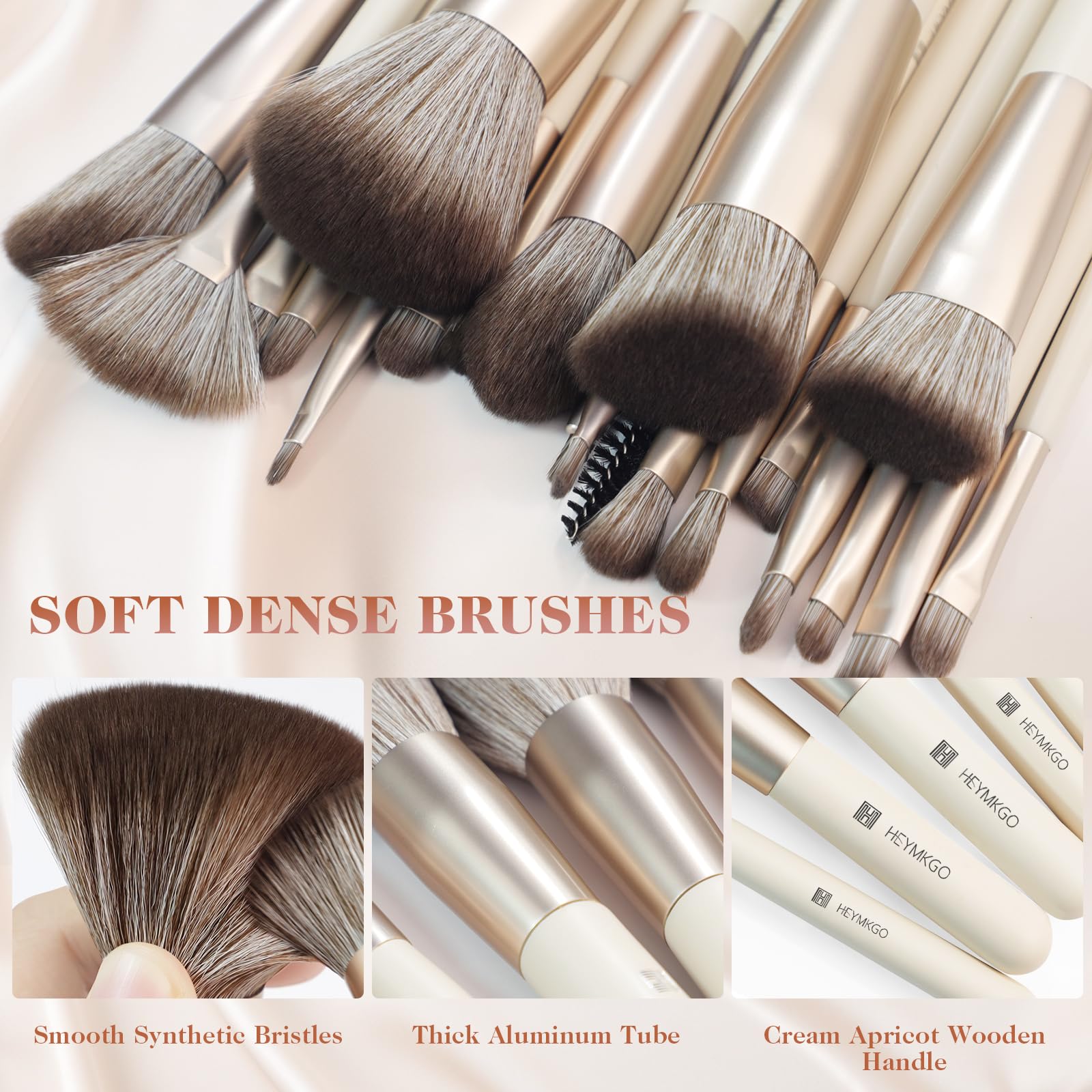Heymkgo Makeup Brushes 22Pcs Makeup Brush Set Professional Premium Synthetic Foundation Contour Concealer Eyeshadow Make Up Brus
