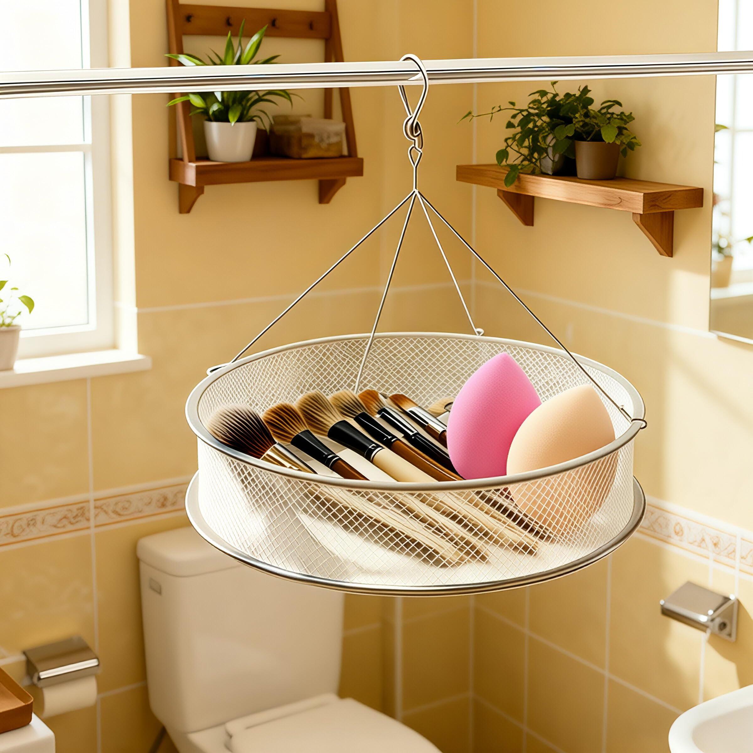 YLYZ Makeup Brush Dryer, Makeup Brush Folding Drying Net, Makeup Brushes Cleaner Portable Drying Organizer for Makeup Brushes, P