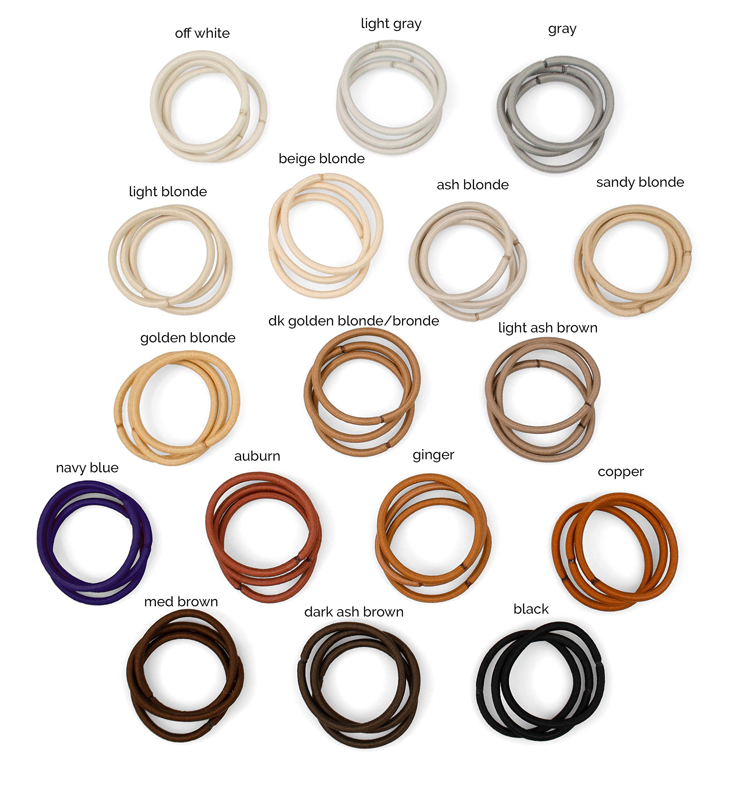 Cyndibands Elastic Hair Ties - Copper Orange - 24 Count, 4Mm X 1.75 Inch Diameter Ponytail Holders