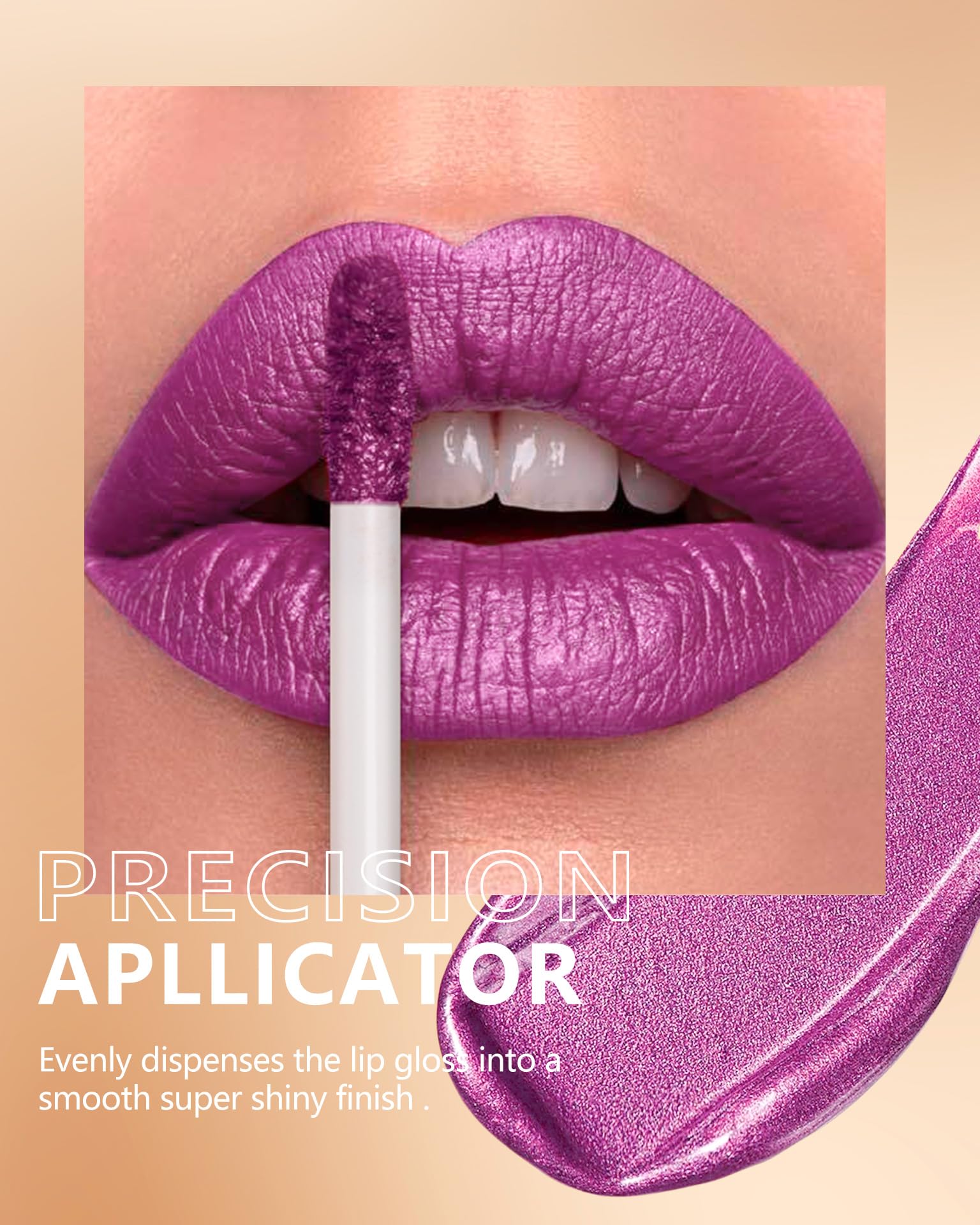 Maki Yika Purple Lipstick For Women Metallic Lipsticks Glitter Long Lasting Lipstick No Smudge No Transfer Liquid Pink Lip Gloss