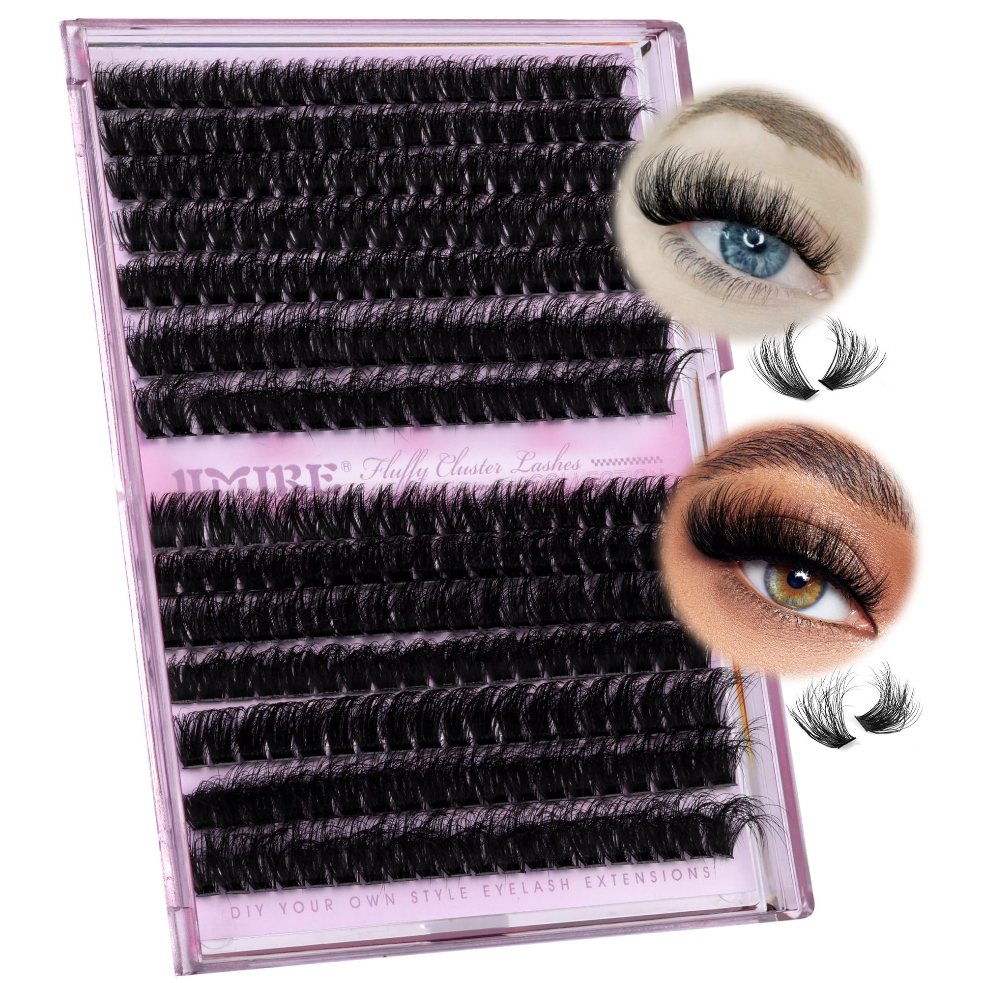 Lash Clusters Thick Mink Eyelash Clusters 280Pcs Volume Cluster Eyelash Extensions 11-18MM Fluffy Lash Extension D Curl Individu