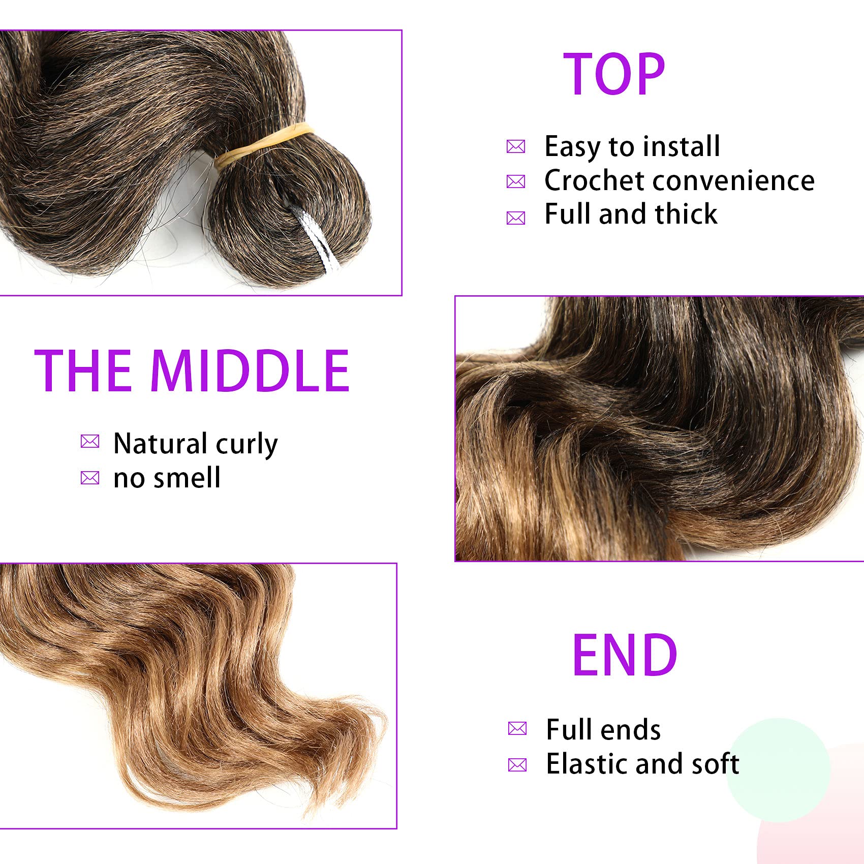Ocean Wave Crochet Hair Deep For Black Womenocean Braids Synthetic Braiding Extensions 8 Packs (9 Inch (Pack Of 8) , T27)