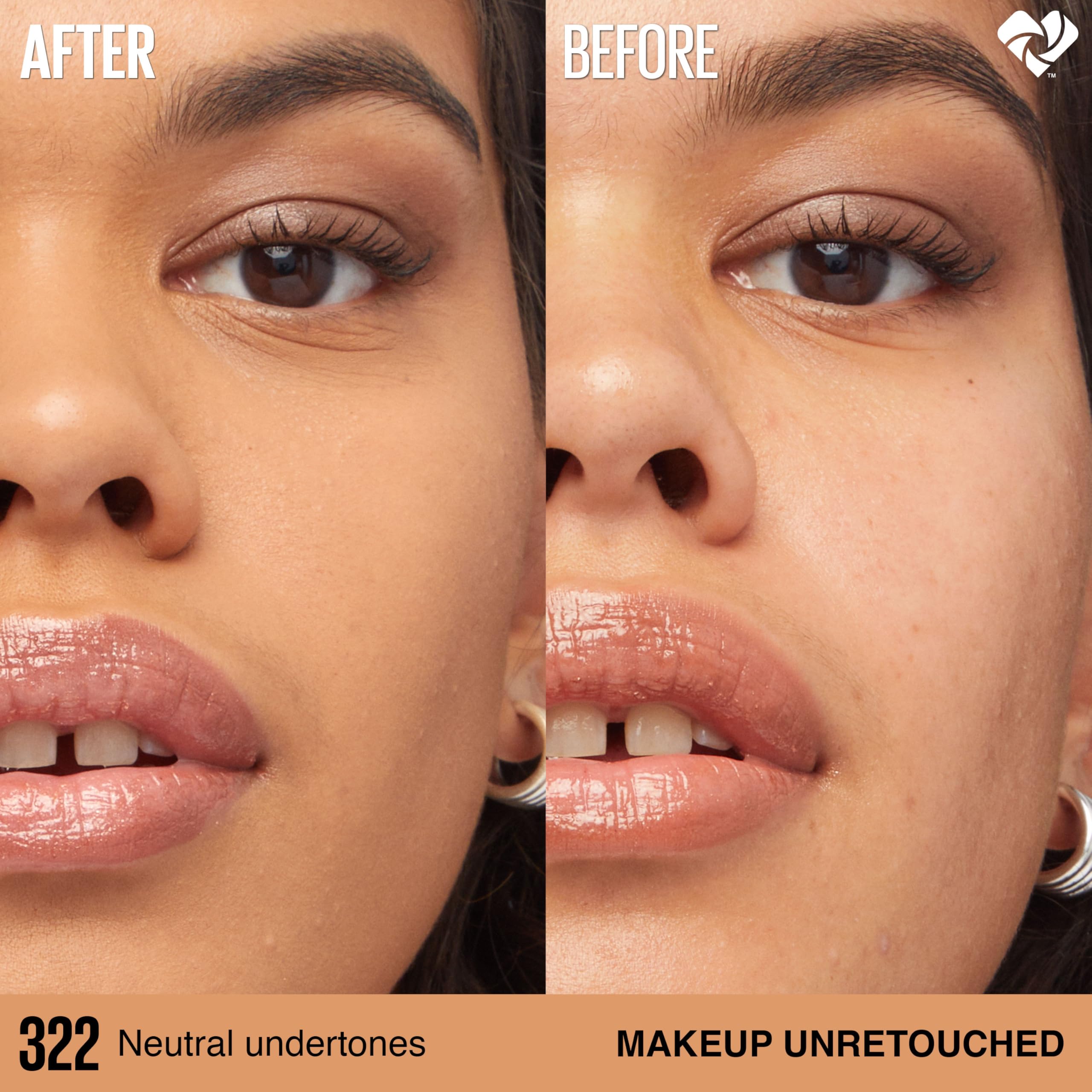 Maybelline Super Stay Lumi-Matte Foundation, Lightweight and Buildable Full Coverage Foundation Makeup For Up To 30HR Wear, 322,