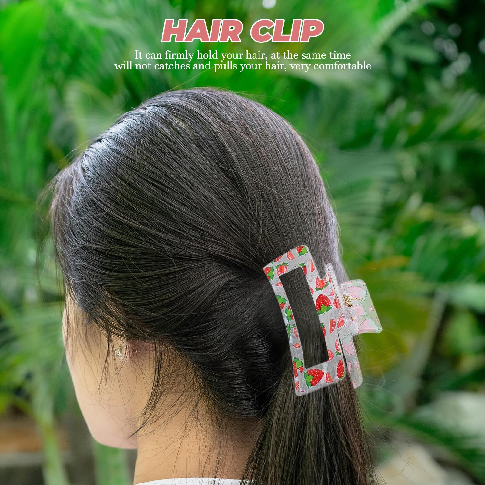 NOLITOY 5pcs Cute Hair Clips, Fruit Patterns Hair Claw Strong Hold Hair Barrettes Hair Accessories for Thin and Thick Hair