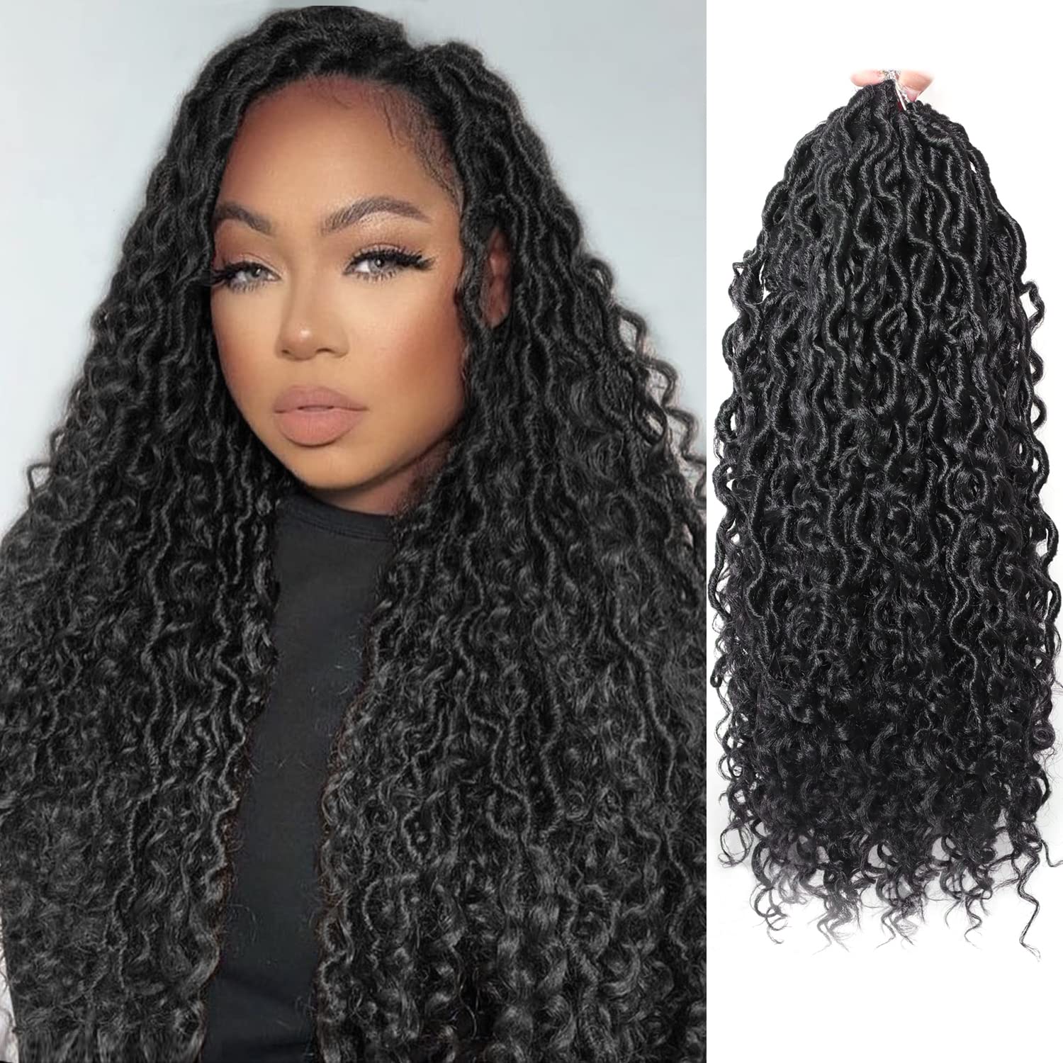 Violet Goddess Locs Crochet Hair 6 Packs Faux Locs Crochet Hair For Black Women Boho Bohemian Locs Crochet Hair Soft Crochet Loc