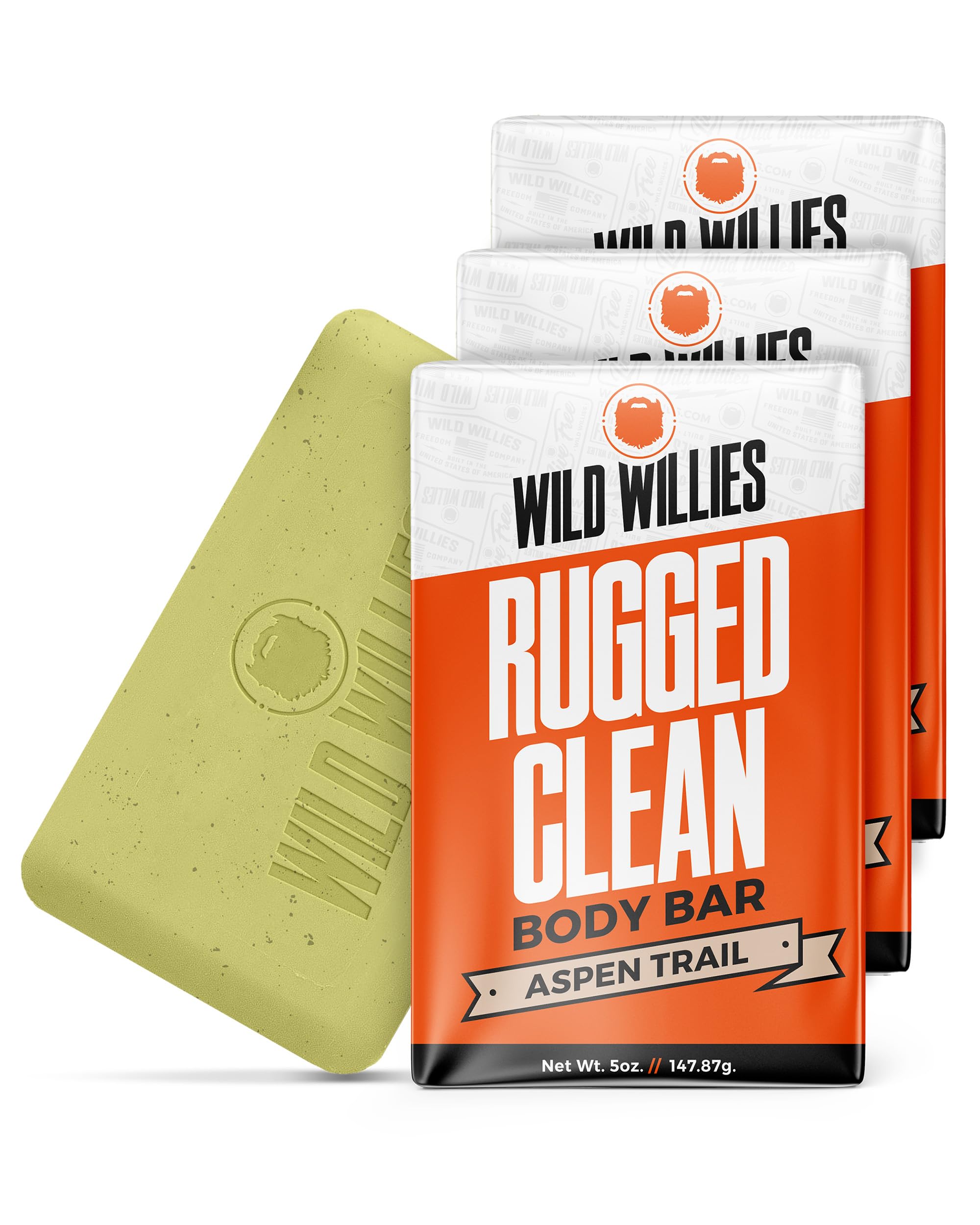 Wild Willies Moisturizing Mens Bar Soap - Bath Soaps With Shea Butter For Odor Protection - Natural Body Bar For Men - Aspen Tra