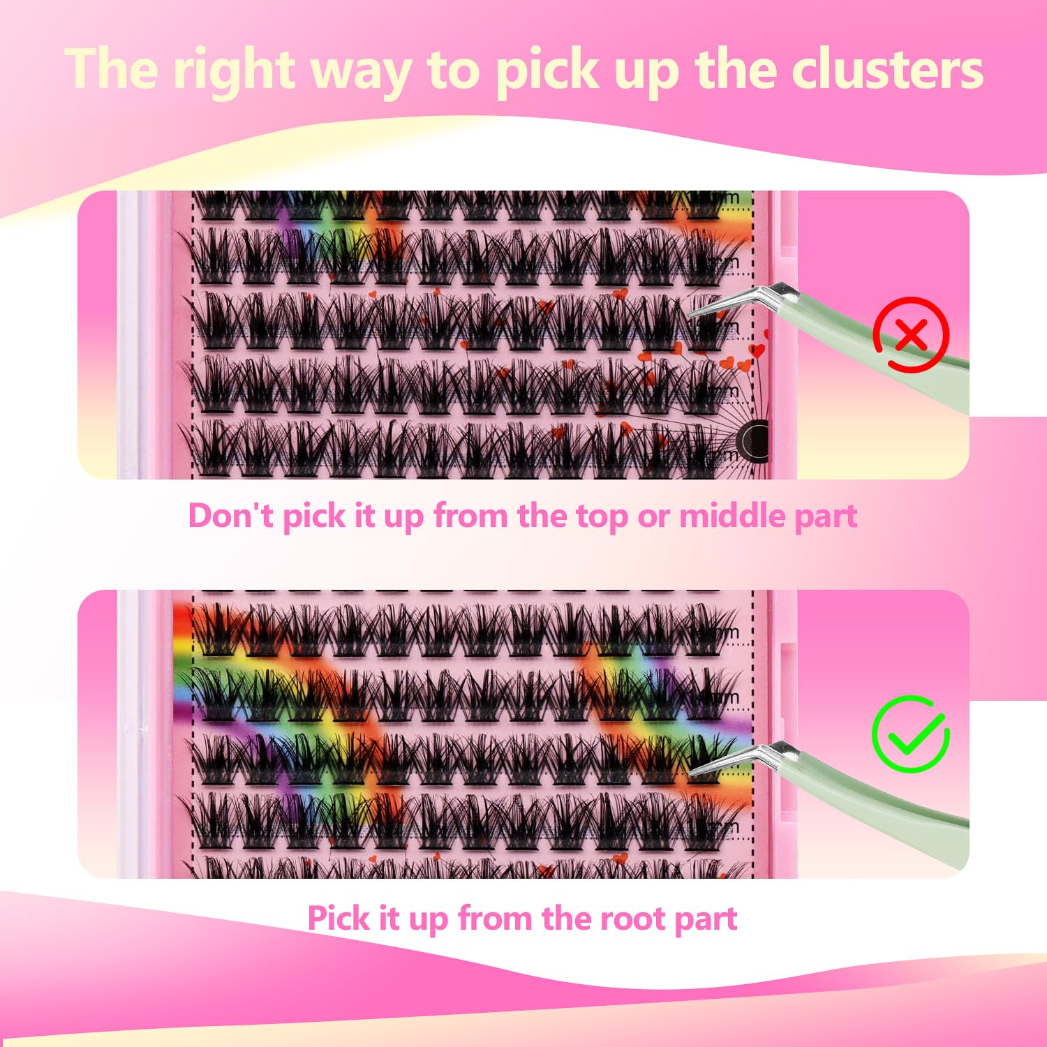 Bodermincer Lashes Clusters 10-12-14-16Mm Mixed/14-16-18Mm Mixed Lashes Extension Kit Lash Clusters Lashes Wispy Eyelash Extensi