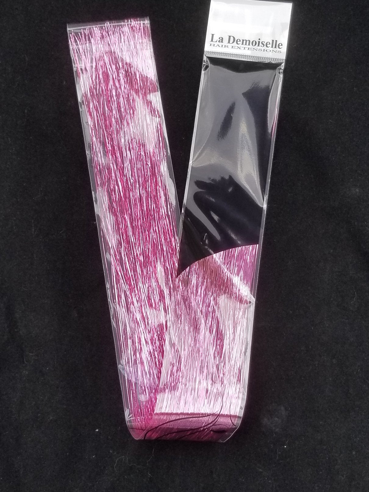 40'' Hair Tinsel 100 Strands (Shiny Charm Pink)