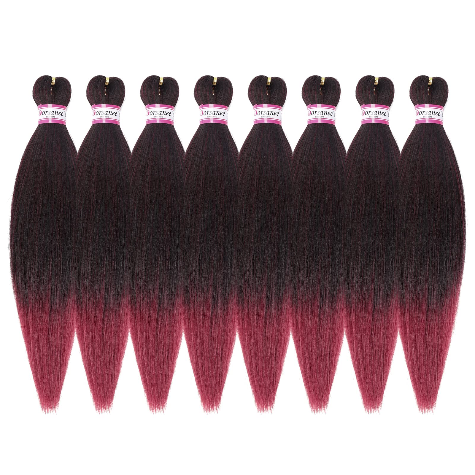 Pre-Stretched Braiding Hair Extensions-16 Inch 8 Packs Synthetic Braiding Hair Crochet Braids, Natural Easy Braid Crochet Hair,