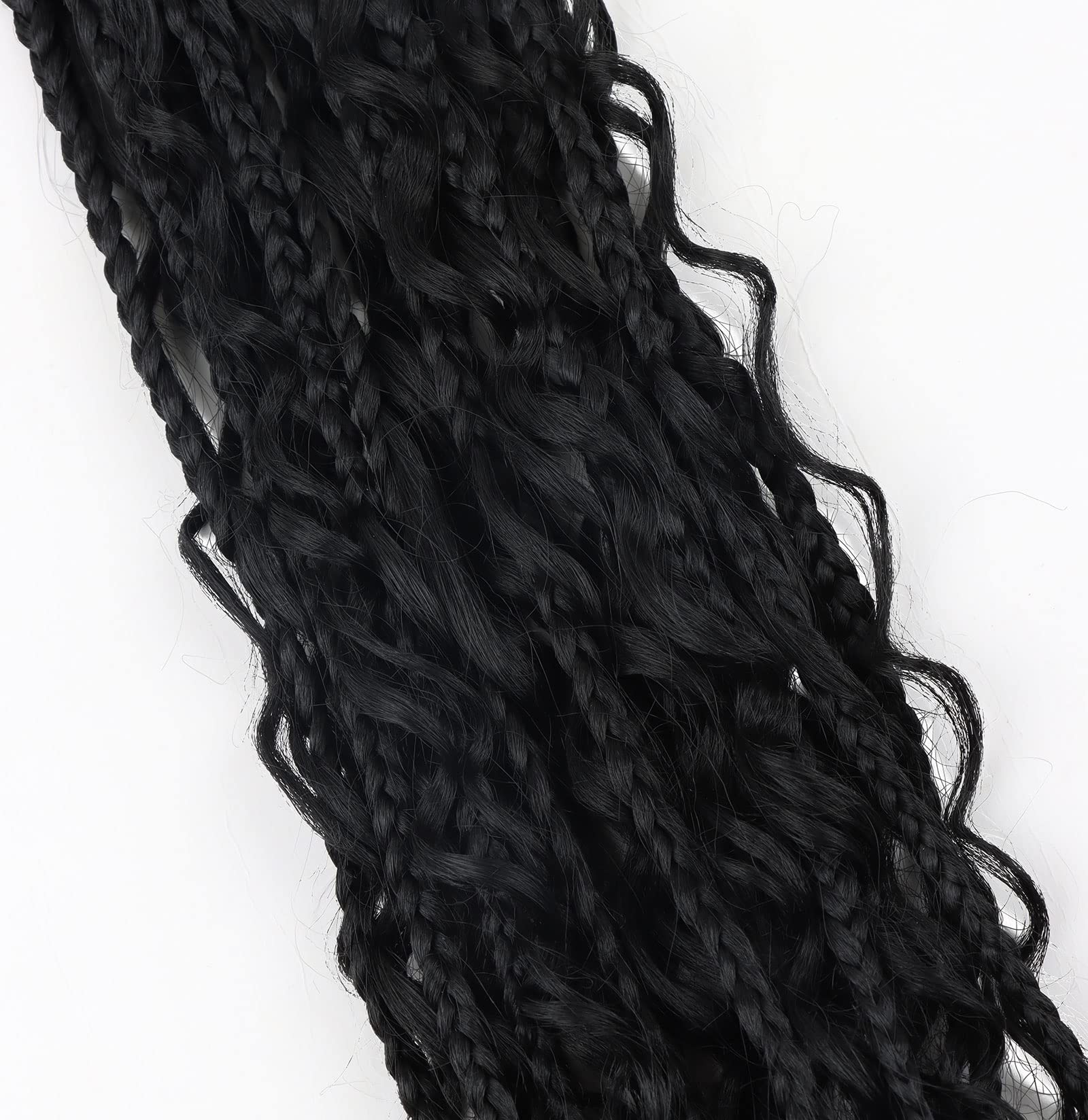 LMZIM 18 Inch 8 Packs Boho Box Braids Crochet Hair Bohemian Crochet Box Braids with Curly Ends Messy Pre-looped Hippie Braids Br