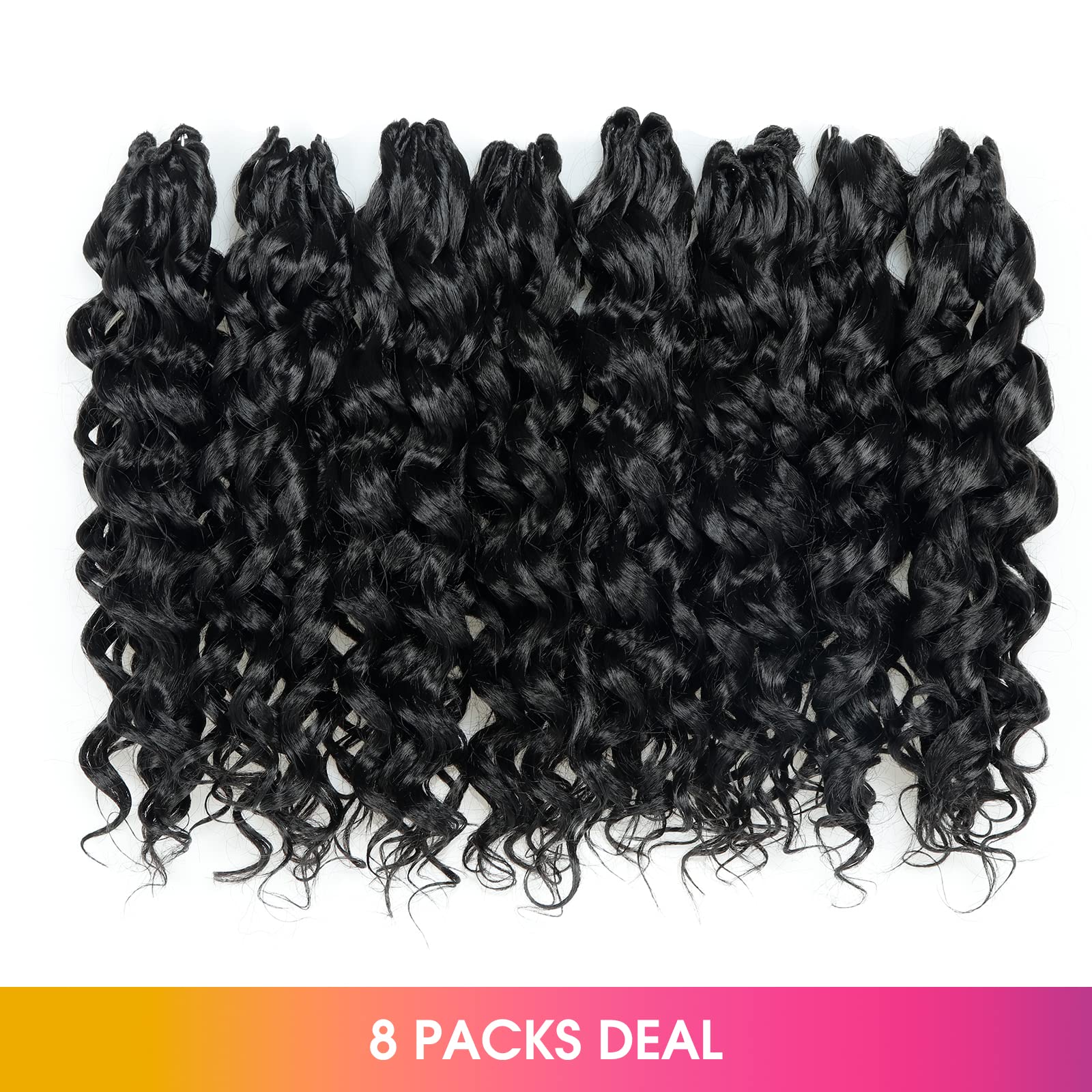 Toyotress Beach Curl Crochet Hair - 10 Inch 8 Packs Dark Brown Ocean Wave Crochet Hair, Short Curly Water Wave Deep Twist Wavy B