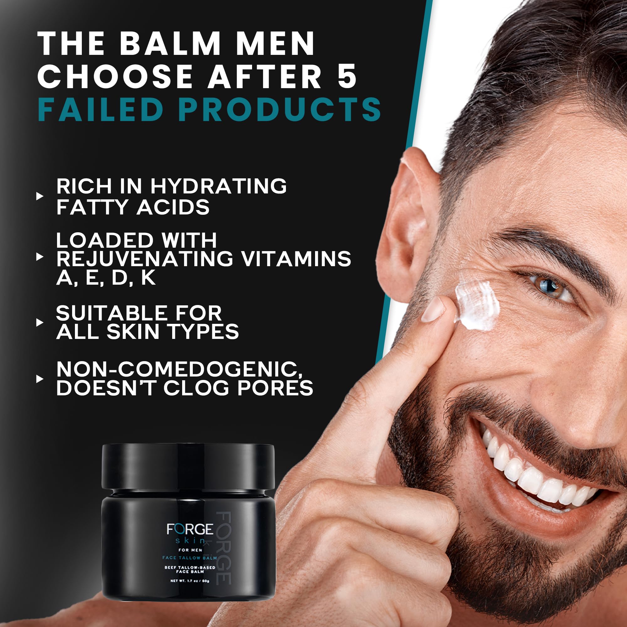 The Forge Skin Men'S Beef Tallow Balm For Skin | Beef Tallow For Skin Face Mens Skin Care Cream Facial Skincare Face Moisturizer