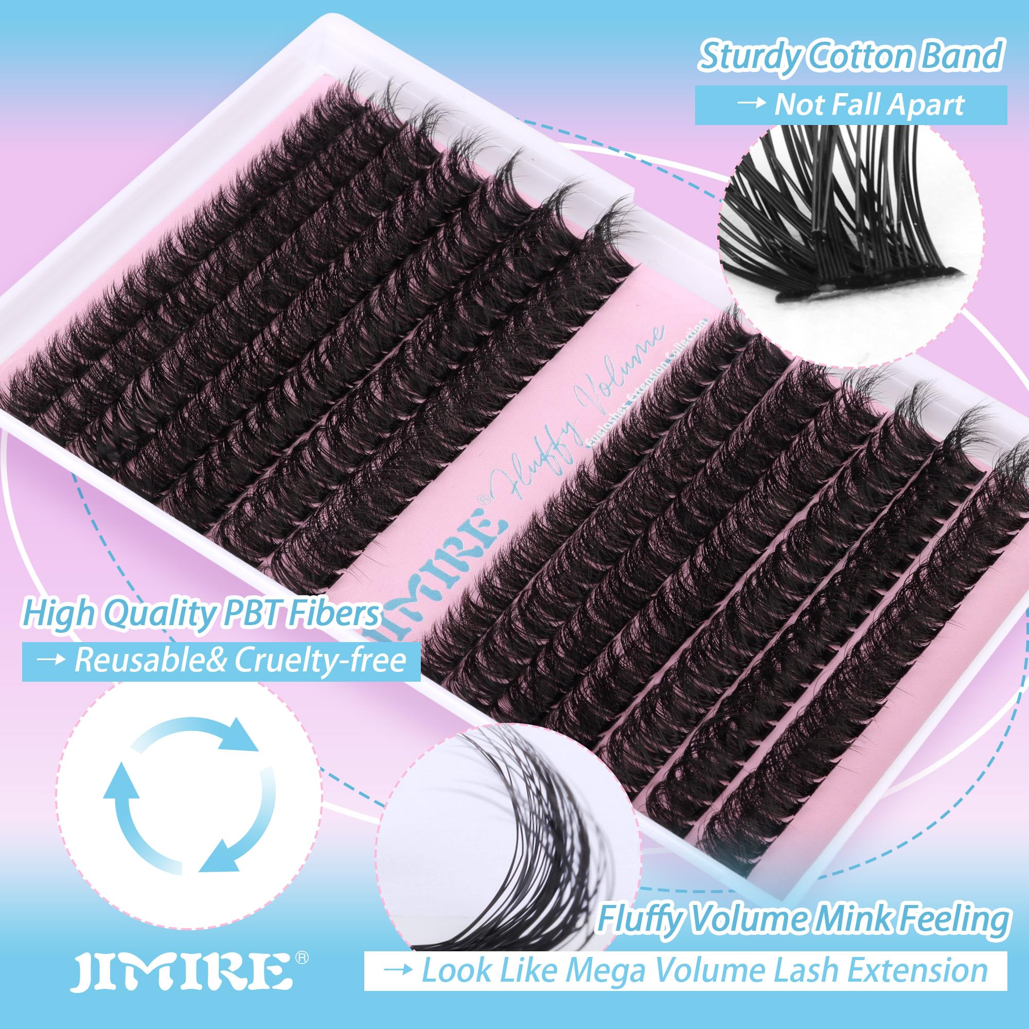 Lash Clusters Volume 80D Lash Extension Clusters 280Pcs Fluffy Cluster Eyelash Extensions Thick Mink Eyelash Clusters D Curl Wis