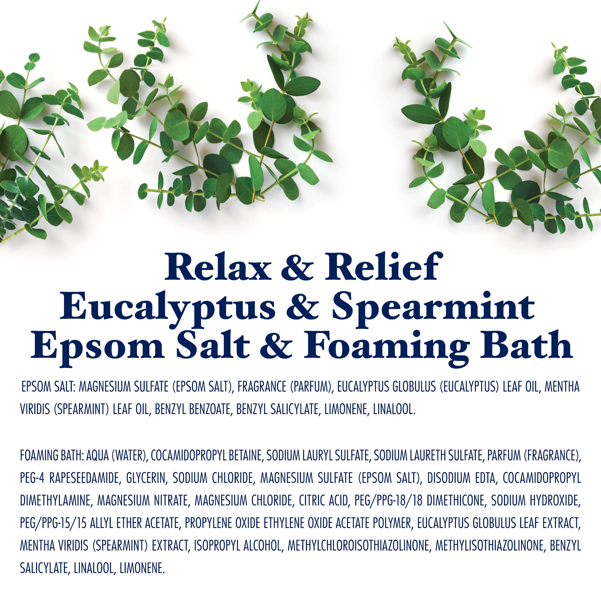 Dr Teals Epsom Salt Soaking Solution And Foaming Bath With Pure Epsom Salt, Eucalyptus 3 Pound Bags, And 34 Ounce Bottle (Packag
