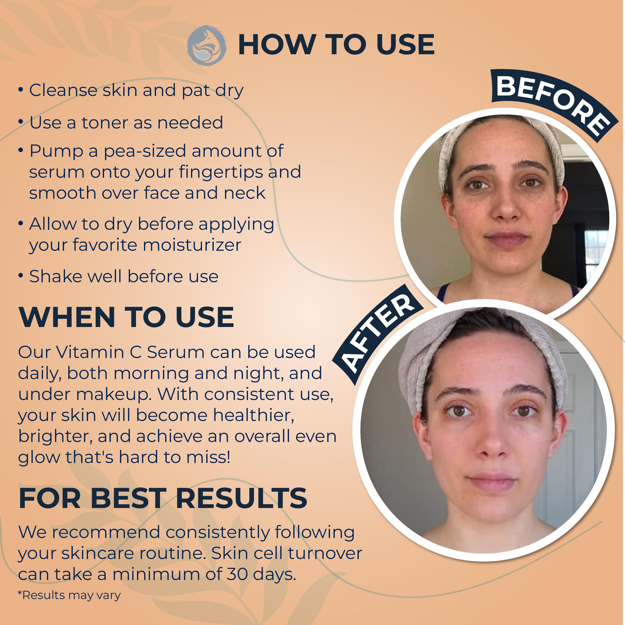 Vitamin C Face Serum - Anti Aging & Brightening Facial Serum - With Hyaluronic Acid Gotu Kola & Jojoba Oil - Natural & Organic -