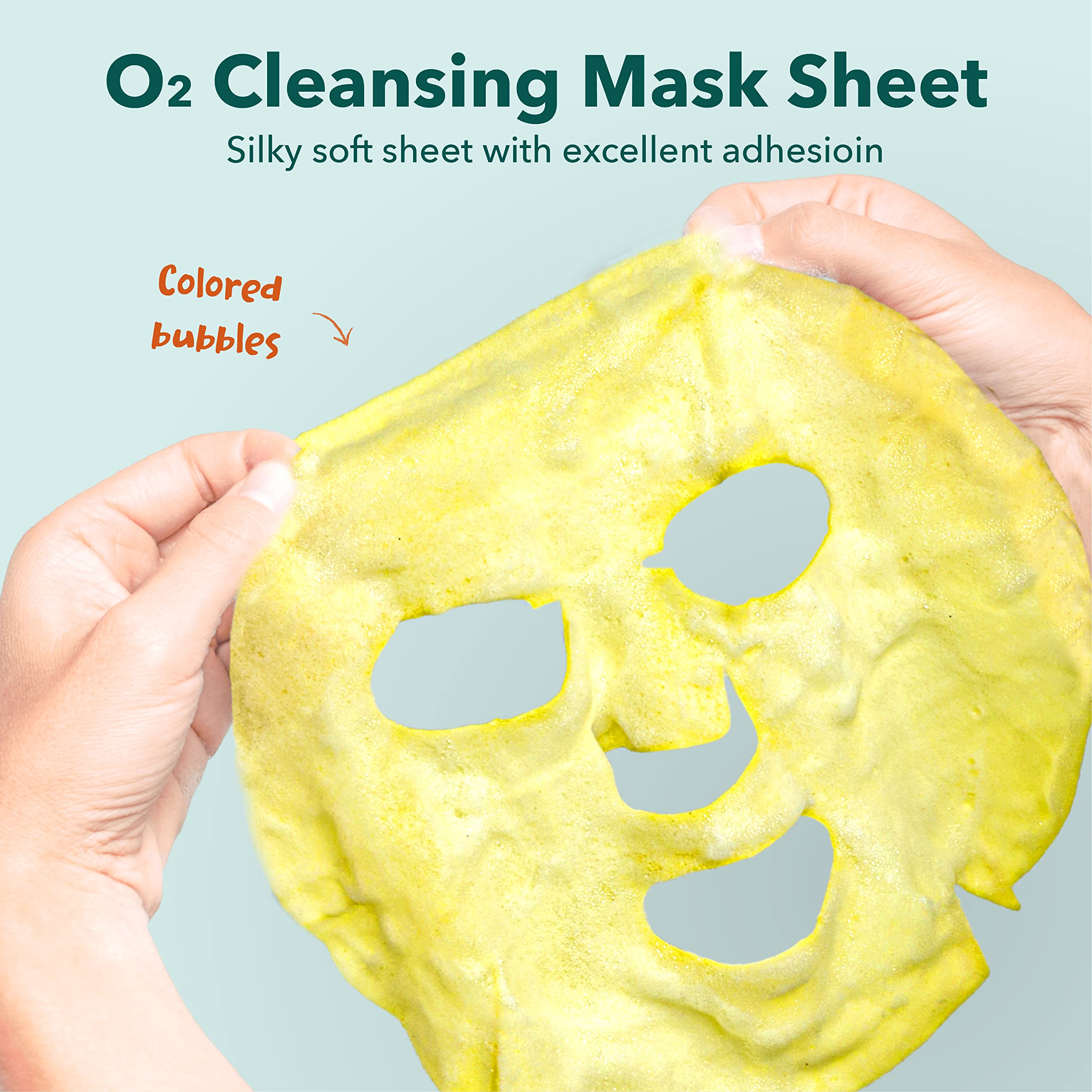 Purederm Deep Purifying Yellow O2 Bubble Mask Turmeric (5 Pack) - Bubble Face Sheet Mask for Purifying & Vitalizing
