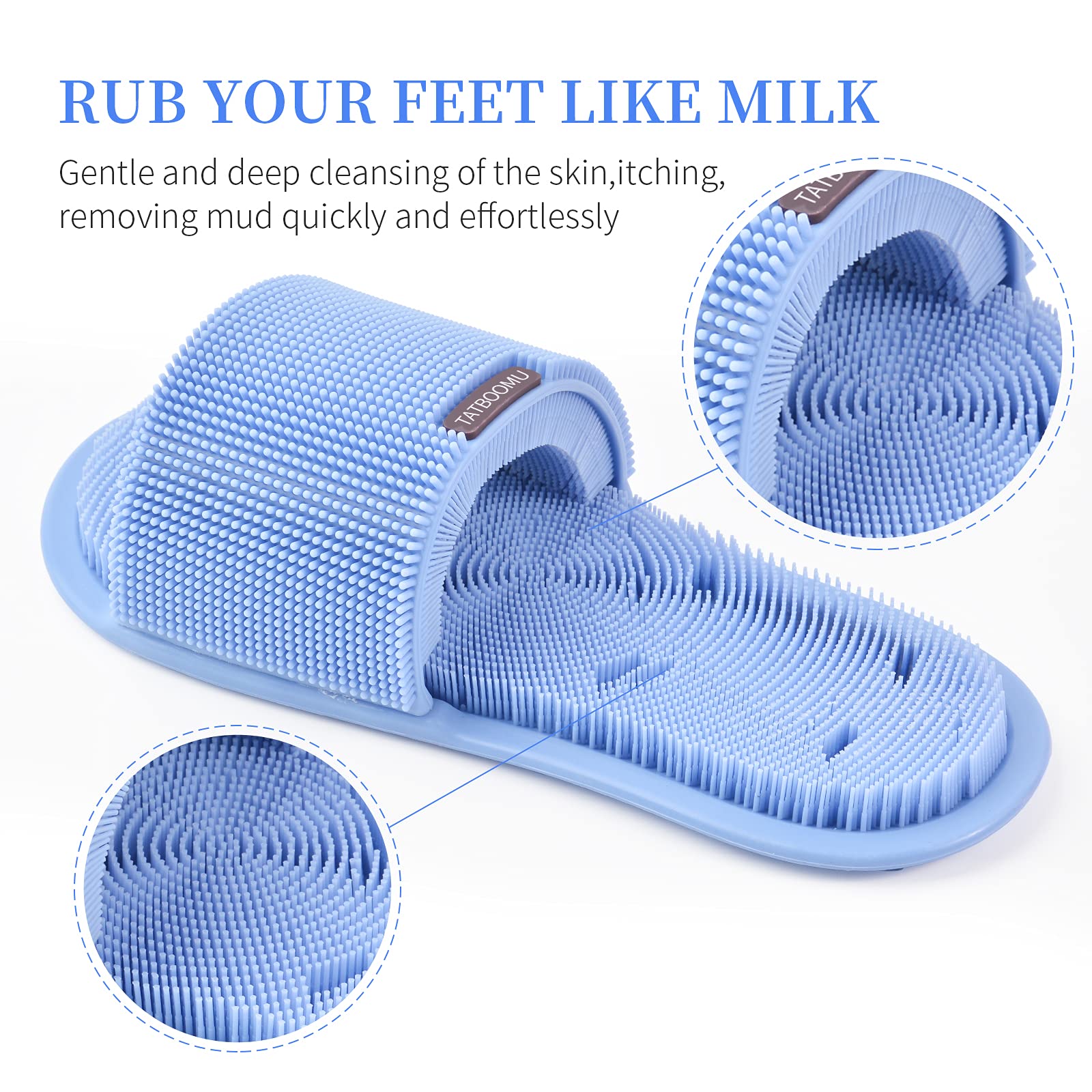 Tatboomu Shower Foot Scrubber,Soft Silicone Bristles With Non-Slip Suction Cups - Cleans,Smooths,Exfoliates & Massages Your Feet