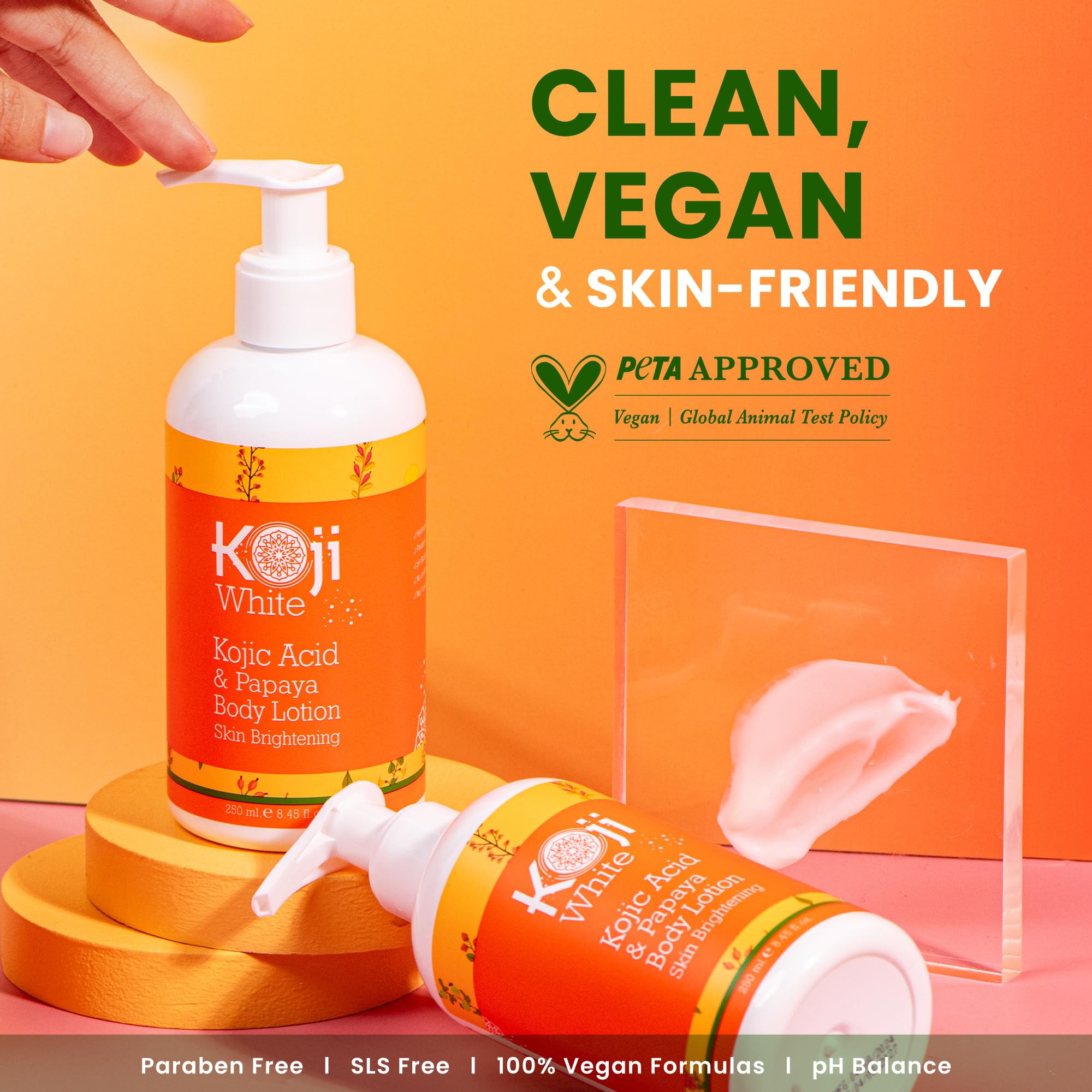 Koji White Kojic Acid & Papaya Body Lotion, Women Gift Sets for Exfoliating, Skin Brightening, Moisturizer, Radiance, Even Tone,