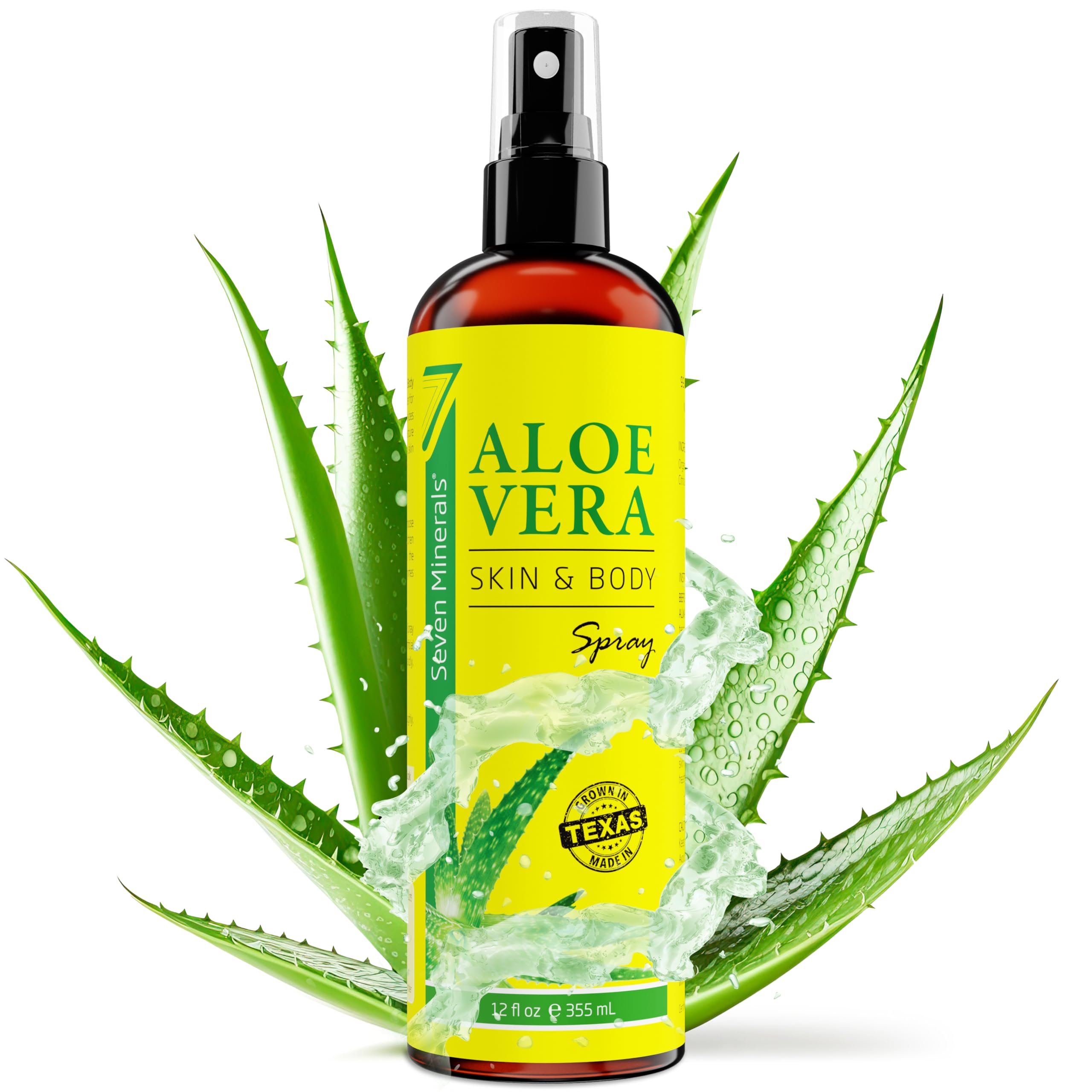 Organic Aloe Vera Spray for Body & Hair - From Freshly cut Aloe Plant - Extra Strong - Easy to Apply - No Thickeners So It Absor