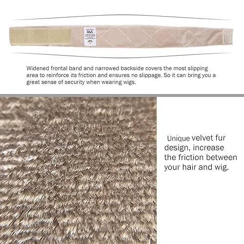 Gex Wig Grip Band Flexible Velvet Scarf Head Hair Band Wig Band With Adjustable Fastern (Beige)