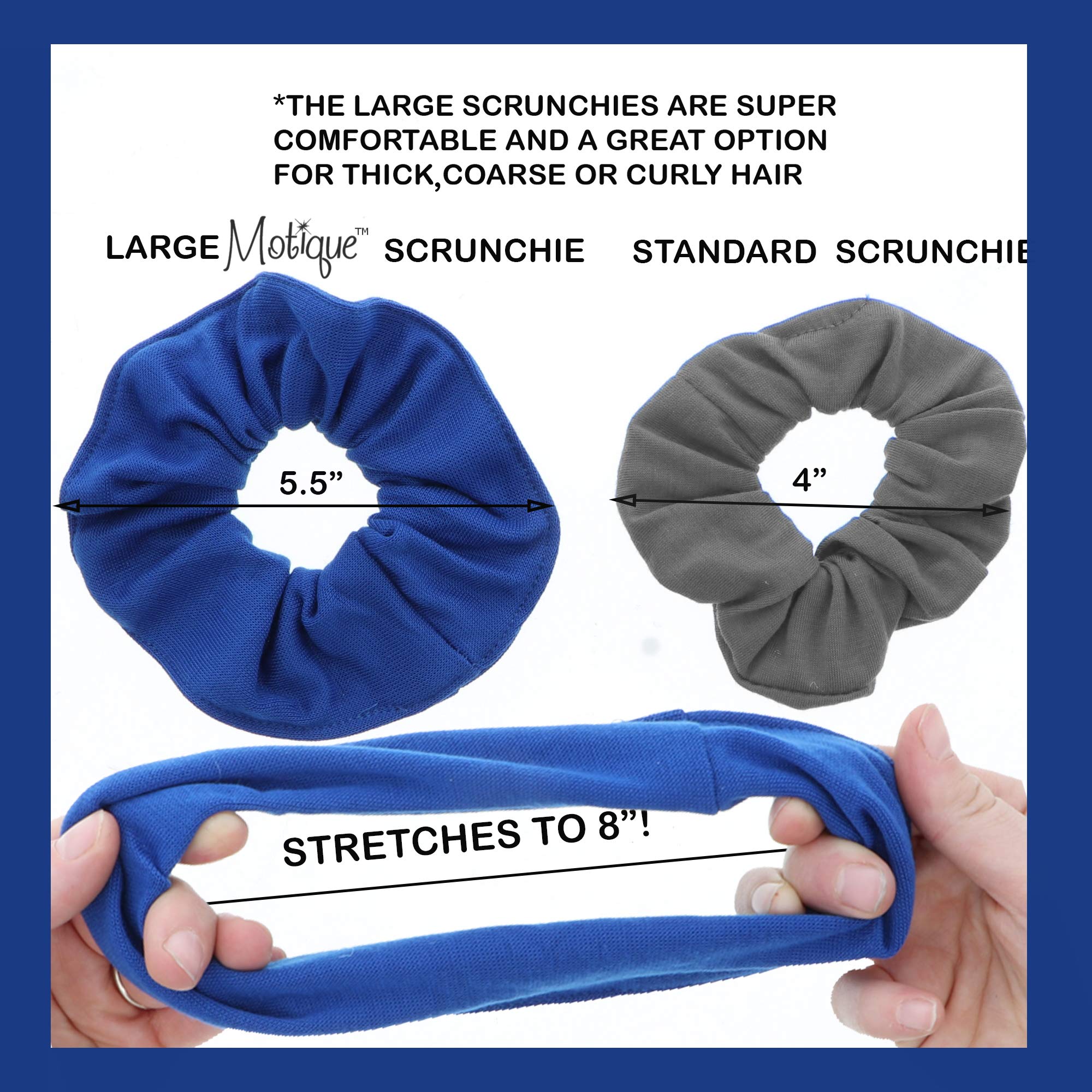 6 Pack Large Solid Scrunchies Hair Elastics-Red